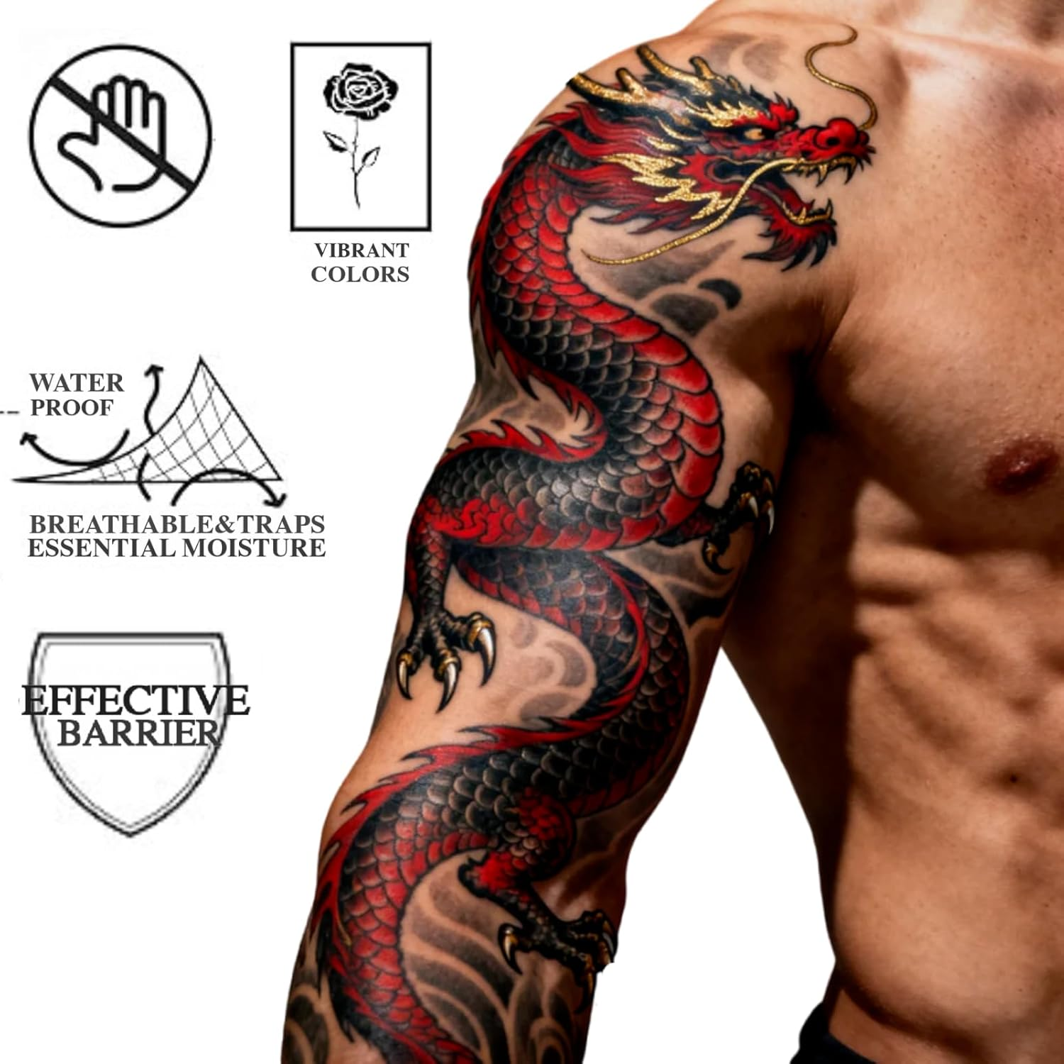Abeillo Tattoo Aftercare Bandage Roll,Width 15Cm, Length 2M,Waterproof Transparent Film for Initial Healing and Skin Repair，For Example, It Is Applicable Swimming and after Surgery or Tattoos