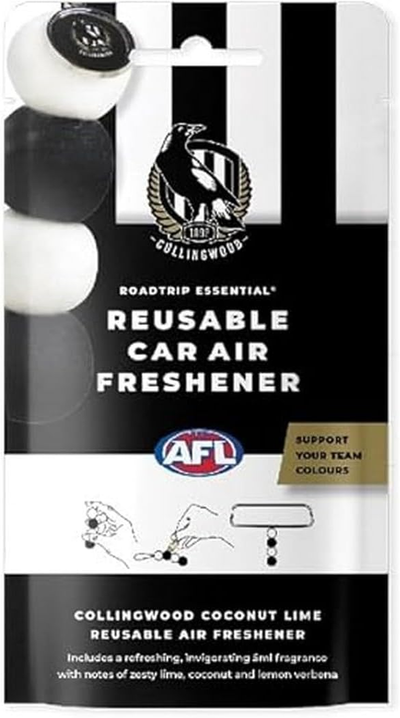 Roadtrip Essential Collingwood Magpies Reusable Car Air Freshener Set image number 1