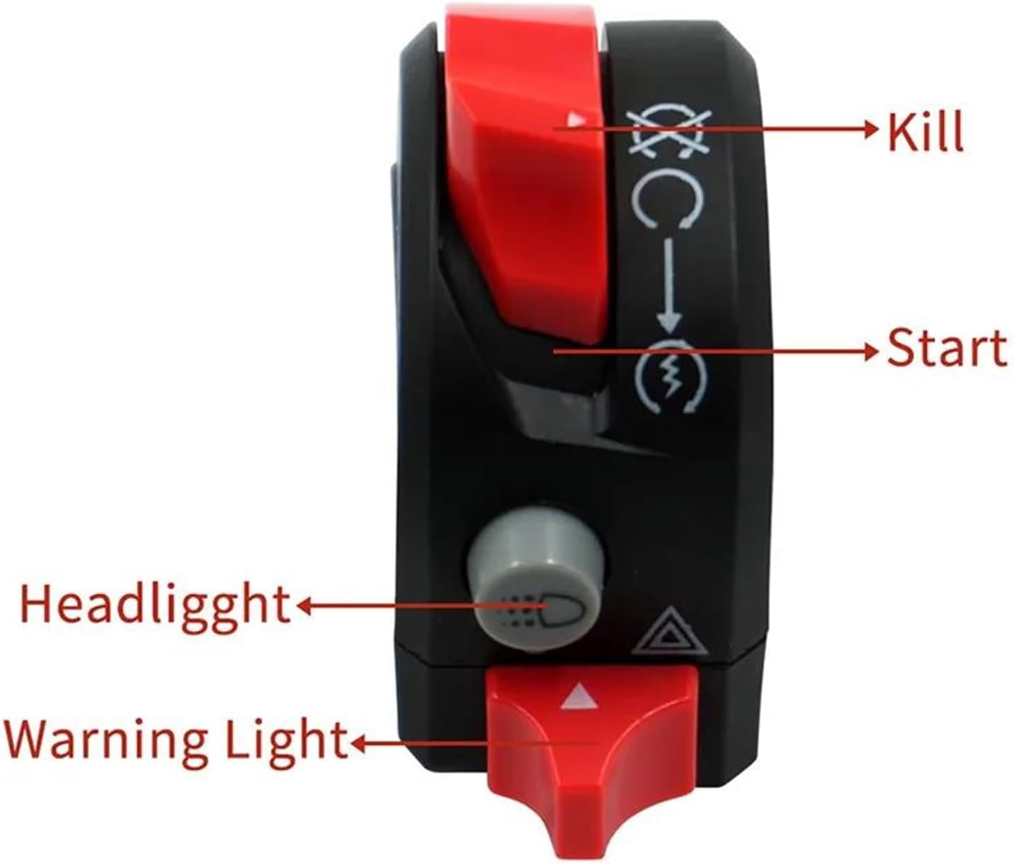 Motorcycle Handlebar Switch 7/8" 22Mm Motorcycle Switches Motorbike Horn Headlight Warning Light Electrical Start Kill Switch Buttons image number 3