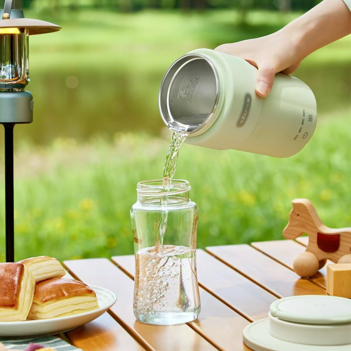 Electric Tea Kettle Portable Mini Coffee Kettle, with 4 Variable Presets, Personal Hot Water Boiler 304 Stainless Steel with Auto Shut-Off & Boil Dry Protection, 12H Keep Warm (Green) image number 4