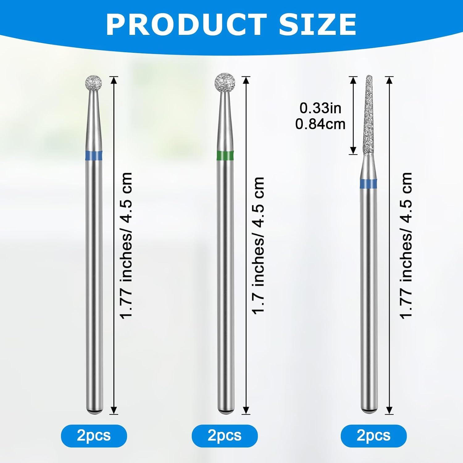 6PCS Ultra Fine Cuticle Bit for Nail Drill, 3/32" Diamond Nail Drill Bit Set, Safety Carbide Grinding Heads Cuticle Remover Nail File Bits for Acrylic Gel Nail Art, Manicure Pedicure Home Salon Tools image number 3