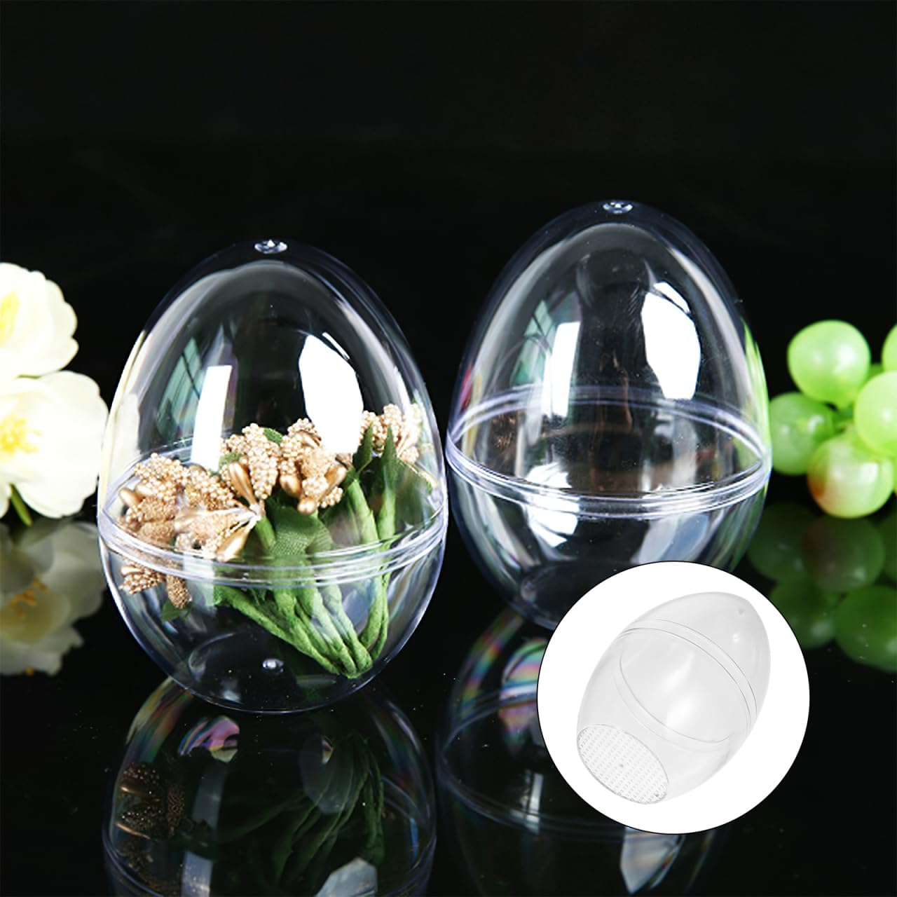 COHEALI Fillable Eggs Clear Easter Eggs Empty Eggs Fillable for Filling, Party Favor, Basket Stuffers, Crafts50X80Mm image number 2