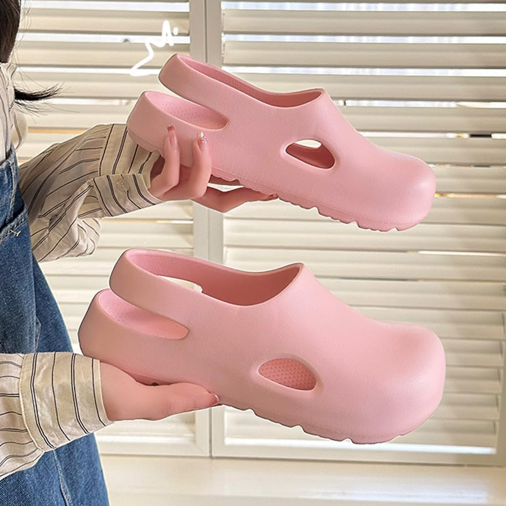 Garden Clogs for Women, Arch Support Work Shoes Comfort Non-Slip Waterproof Mules Nurse Sandals, Fixed Heel Strap Outdoor Beach Slippers Girls Ladies Classic Closed Toe Slides image number 6