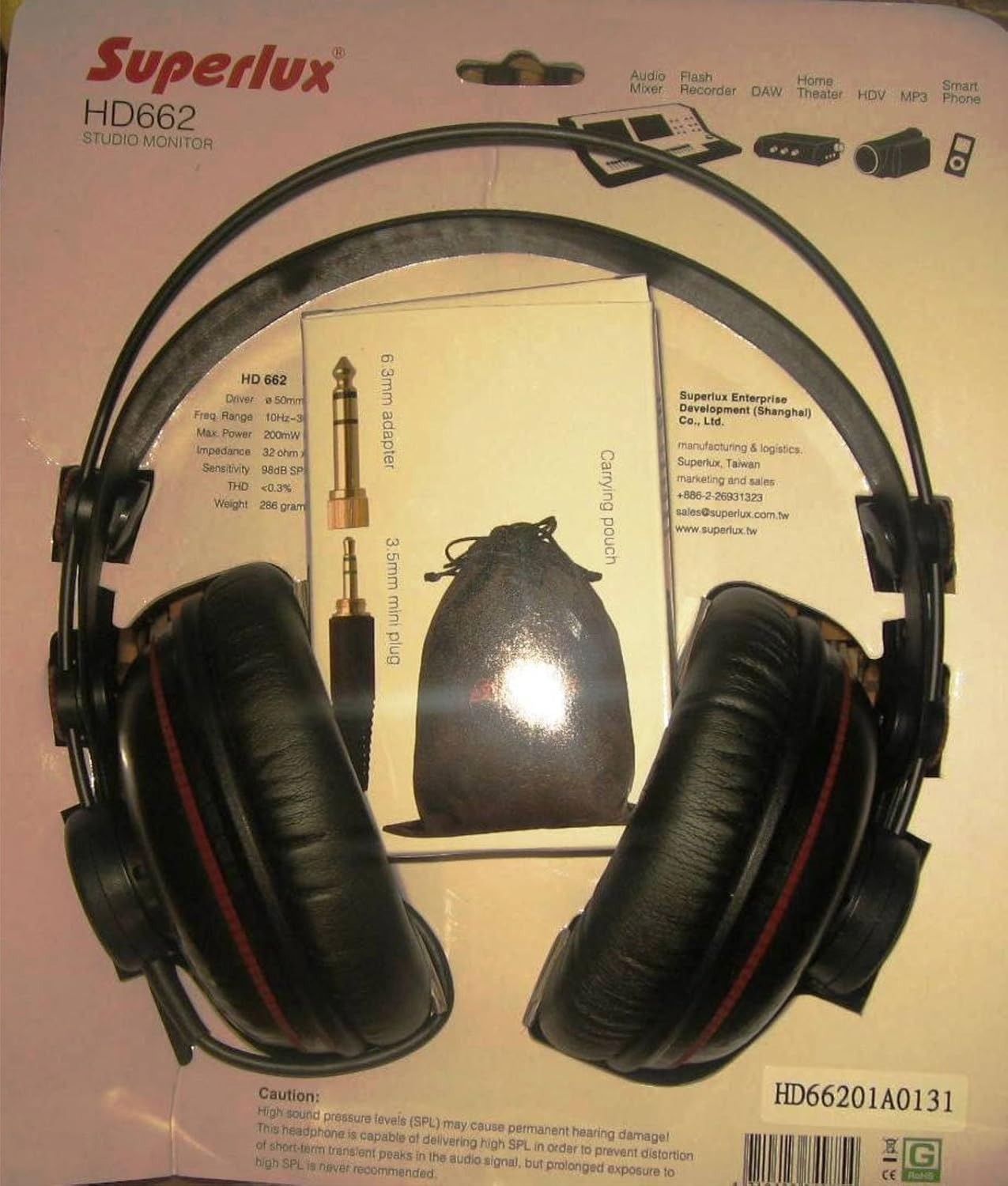 Superlux HD662 Enclosed Professional Monitor Headphones image number 5