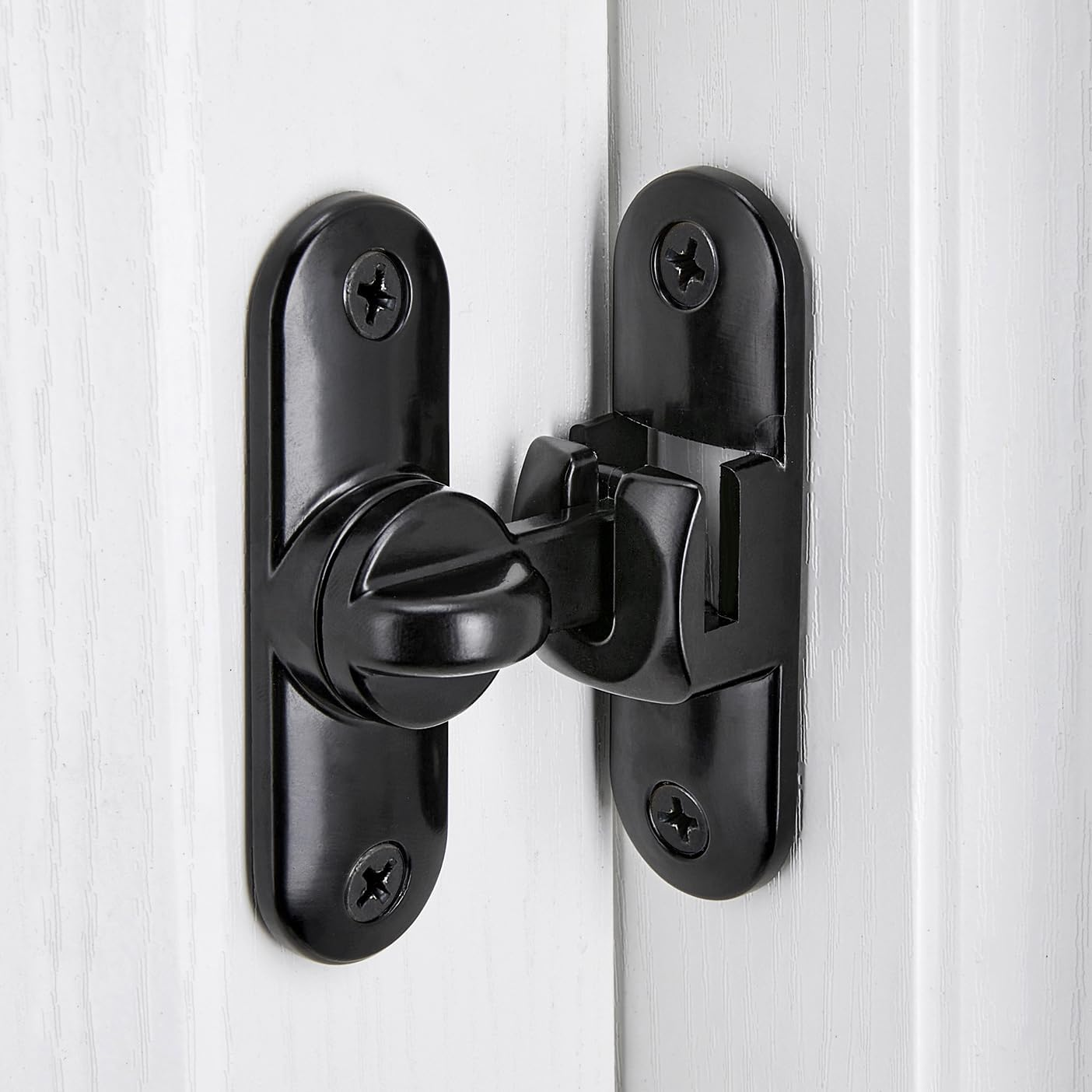 INIRET Silvery Barn Door Latches,90/180 Degree Gate Lock,Flip Gate Latches Hardware,Zinc Alloy Right Angle Door Lock Latch,Door Security Sliding Door Latch Lock for Cabinets,Bathroom