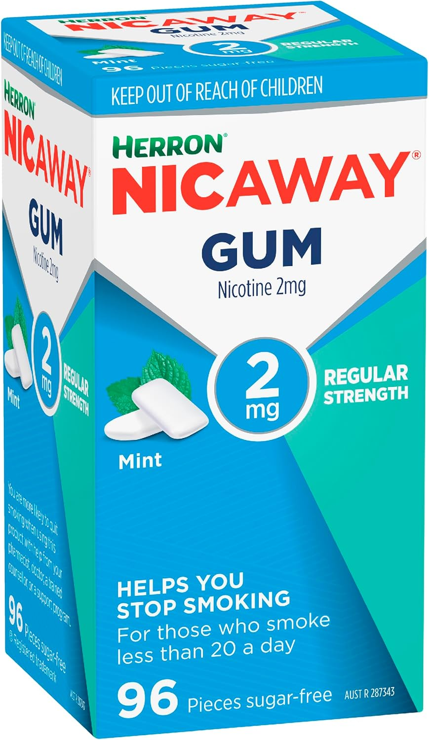 Nicaway 2Mg Stop Smoking Mint Gum (Pack of 96) image number 1