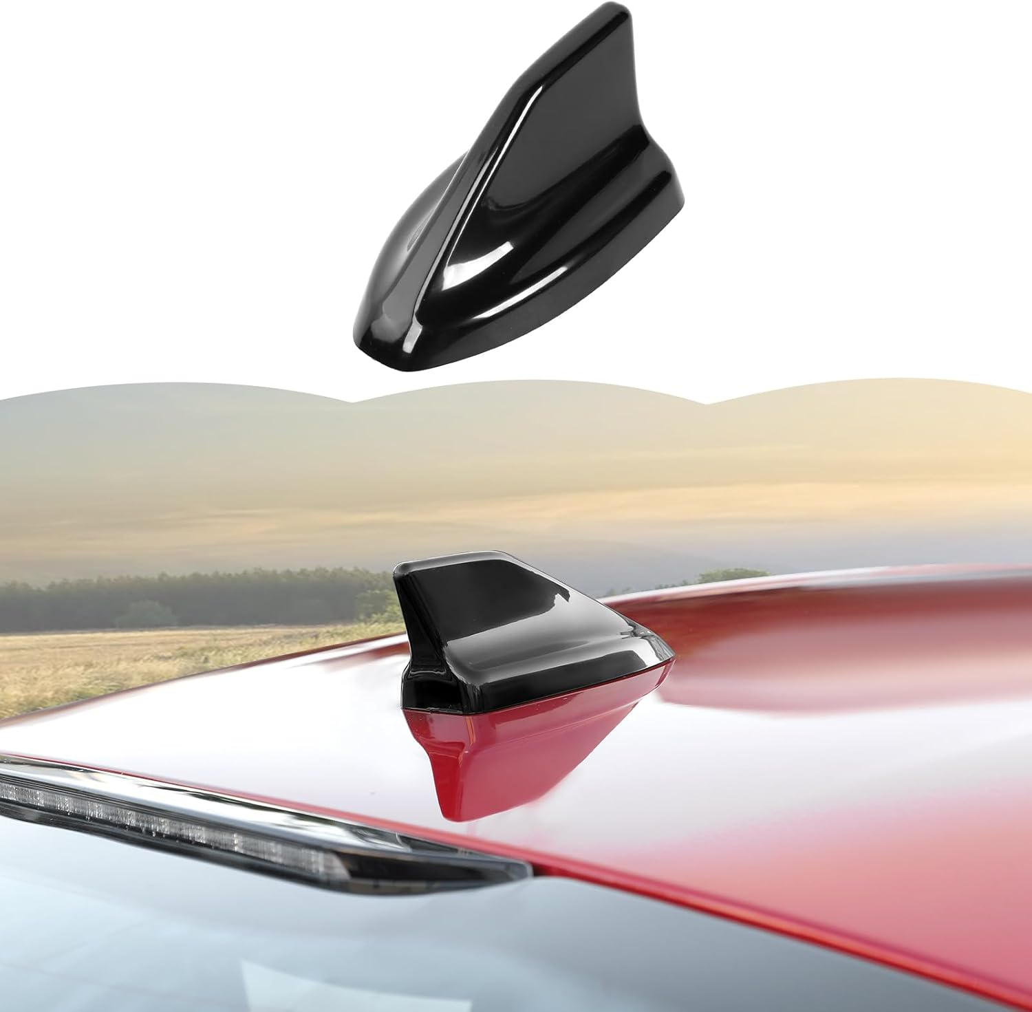 RT-TCZ Roof Antenna Cover Trim Decoration Exterior Accessories for Ford Mustang 2024 2025 (Black)