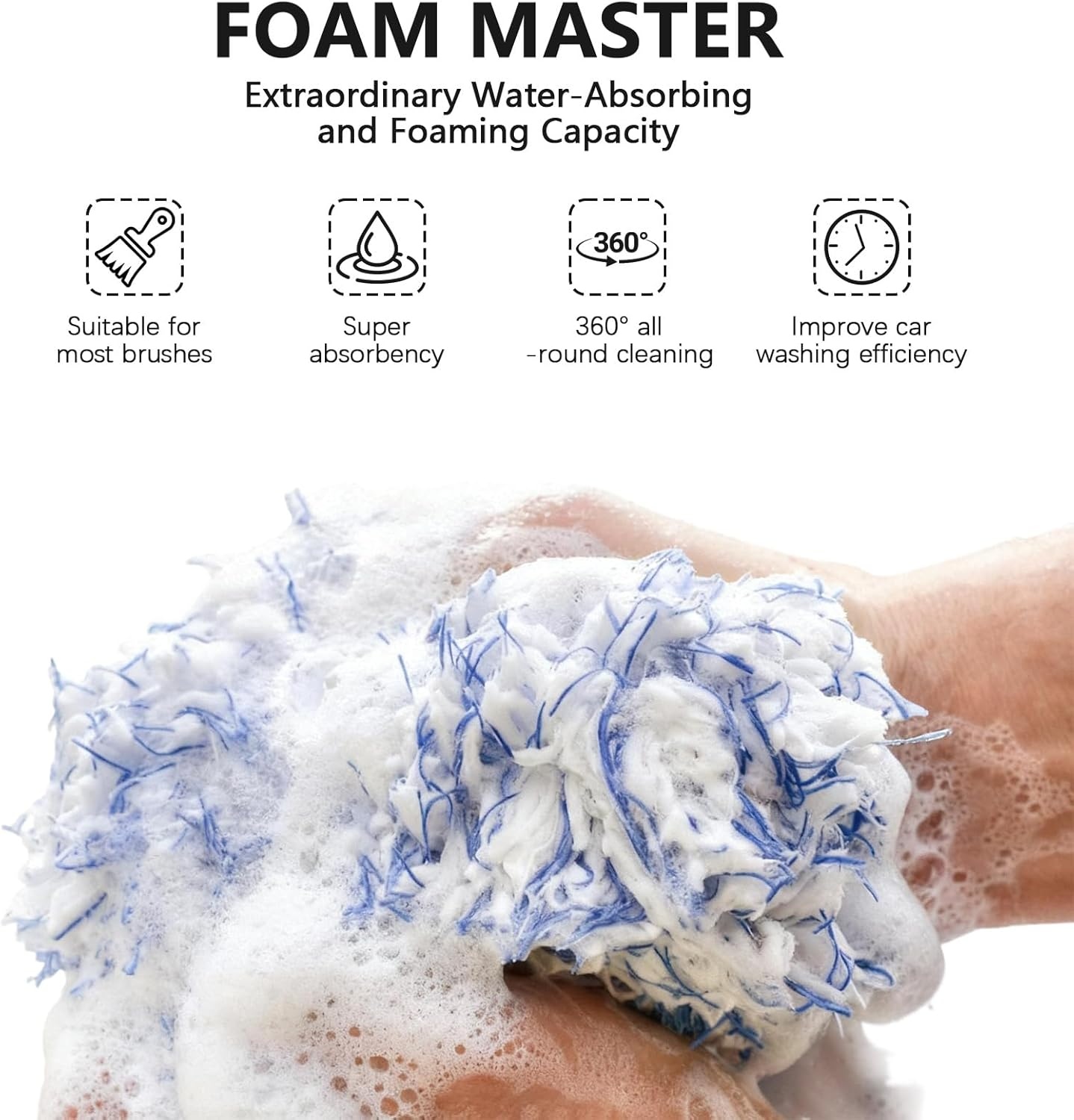 Wenxiaw Pack of 2 Car Wash Brush Covers, Brush Cover Set, Car Wash Microfibre Brush Cover, Wash Brush Cover for Car Cover, Wash Brush, Car for Gentle Car Wash and Car Care (Red and Blue) image number 1