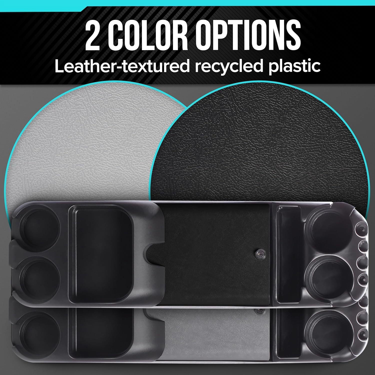 Center Console for Minivans, Suvs, Middle Van Console, Extra Cup Holders, Large Storage, Made in USA (Black) image number 5