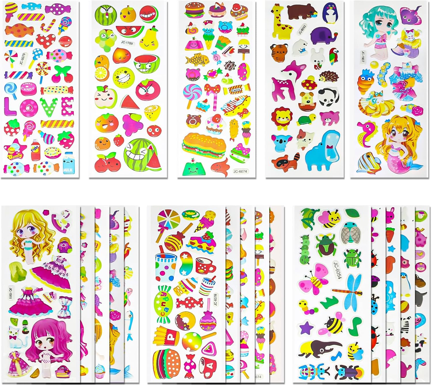 3D Stickers for Kids Toddlers 530+ Vivid Puffy Kids Stickers 24 Different Sheets, Colored 3D Stickers for Boys Girls Teachers, Reward, Craft Scrapbooking (Style-2) image number 4