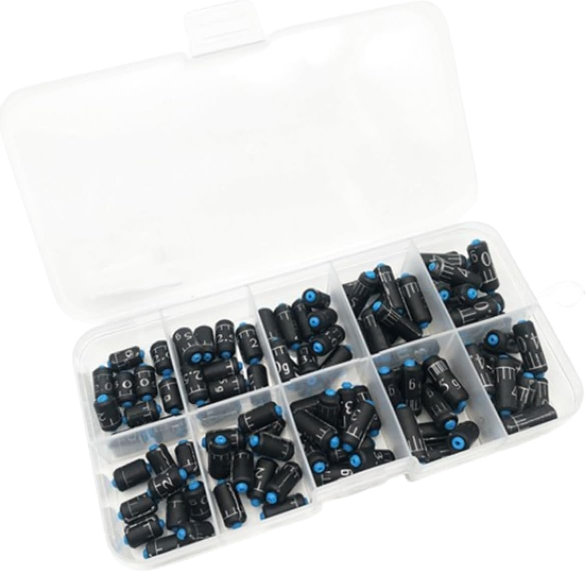 AIMALL Scale Marked Fishing Lead Weights - 100PCS Fast-Sinking Camouflage Lead Boxed Fishing Weights with Clear Markings for Precision Angling image number 5