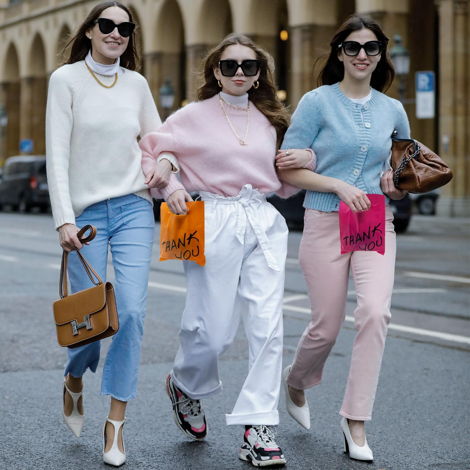 Viefantaisie Goodie Bags, 100 PCS 6" X 8" Party Favor Bags, Thank You Bags, Small Goodie Bags for Kids, Merchandise Bags for Small Business, Goody Bags for Weddings, Christmas, Halloween, Craft,10 Color - Multicolor-24Pcs image number 6