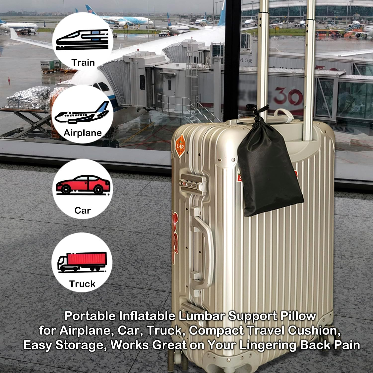 POPIPEN Inflatable Seat Cushion, Portable Air Seat Chair Cushions for Pressure Relief Breathable Waffle Square Seat Pad for Home Car Wheelchairs Office Chairs and Airplanes (1 Pack) image number 1