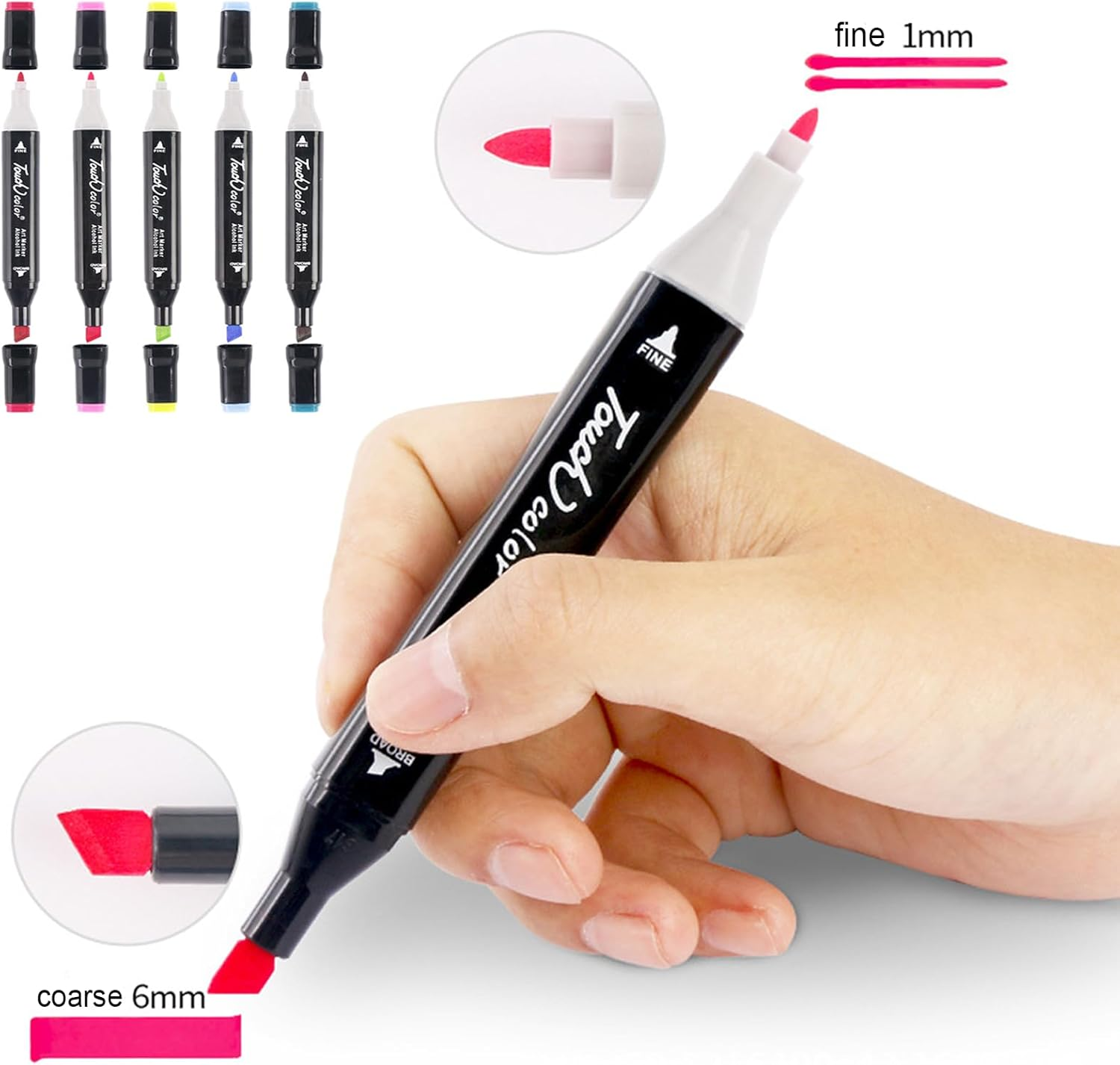 Misitti 80 Colors Alcohol Markers Artist Drawing Art Dual Tip Markers Perfect for Kids Boys Girls Students Adult(Black Shell) image number 2