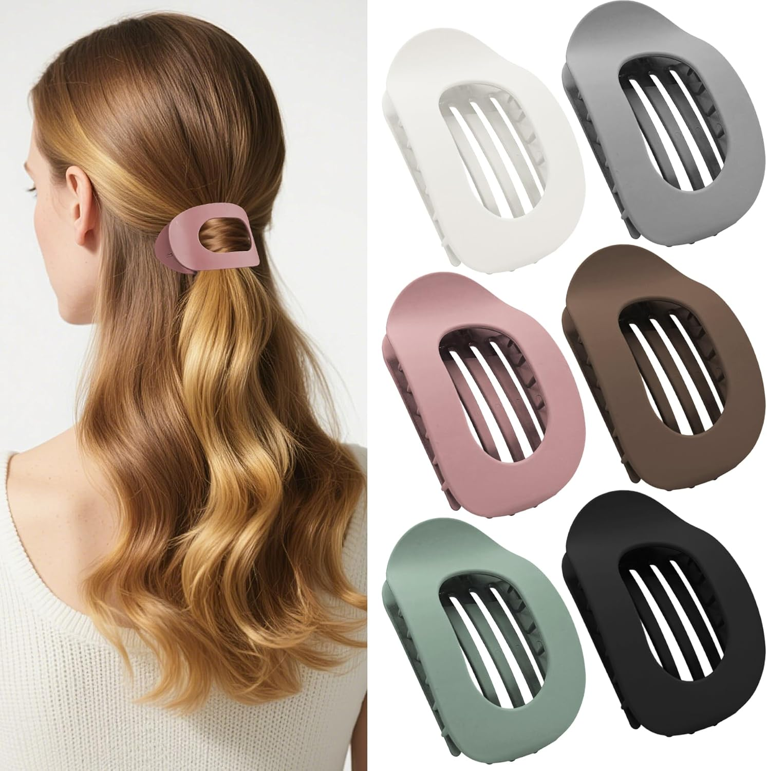 Pack of 6 Hair Clips for Women, Duck Beak Hair Clip, Flat Hair Clips, Flat Claw Clip, Hair Clip, French Hair Clips, Women, Hair Clip, Flat Thin Hair image number 5