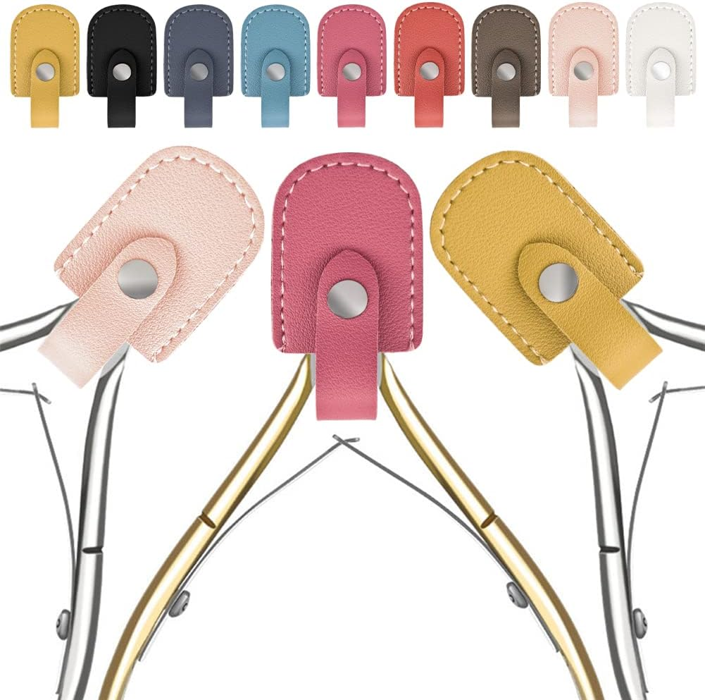 9 Pack Nail Scissors Protective Cover Portable Scissor Pouch Nail Nipper Protector Nail Trimmer Storage Container for Nail Cuticle Scissor Nail Nipper (9 Colors) image number 5