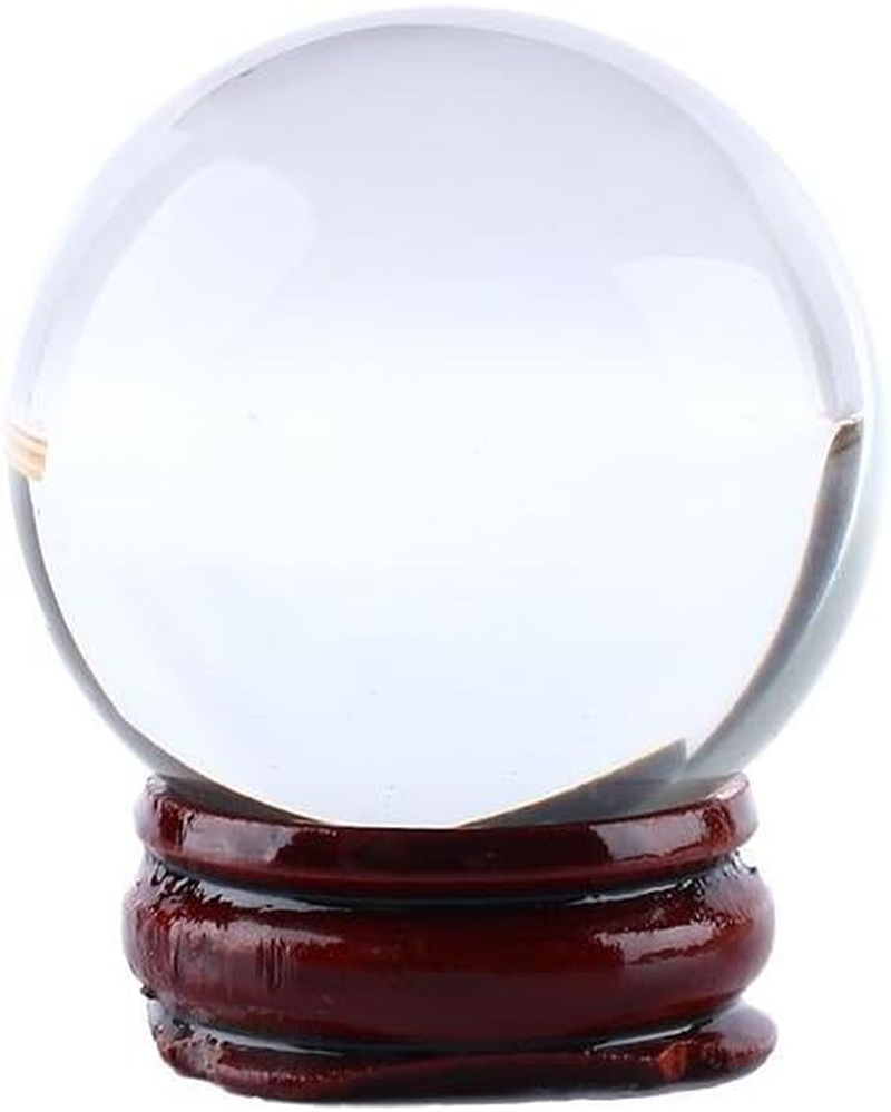 Clear Crystal Ball, 40Mm Asian Rare Natural Quartz Clear Magic Crystal Ball with Stand Base Perfect for Meditation and Decoration Feng Shui Crystals