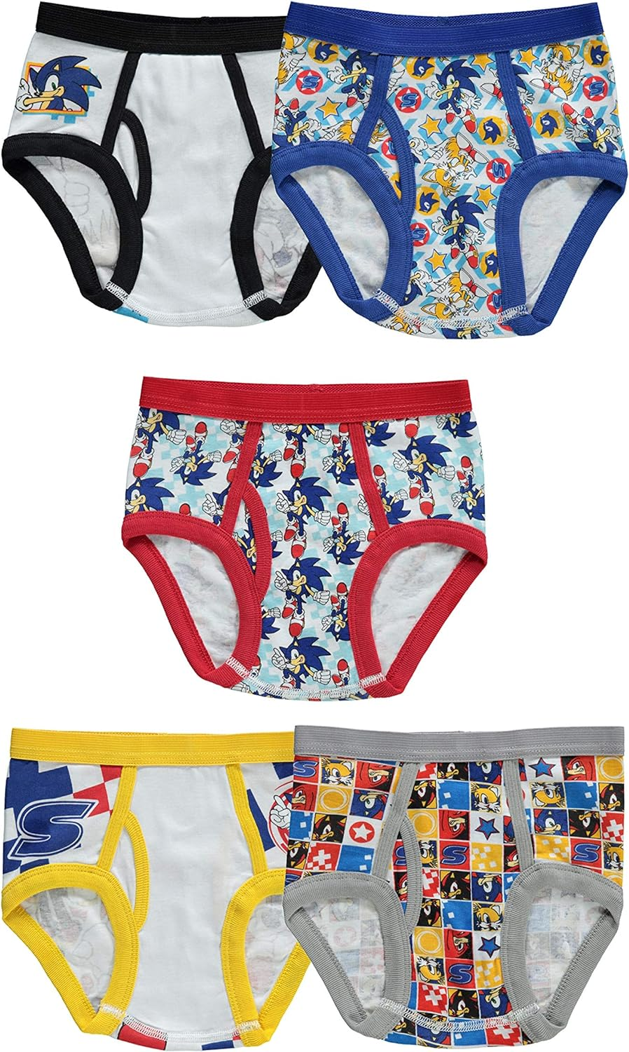 Sonic the Hedgehog Boys' Big 100% Cotton Briefs in Different Prints and Pack, Available in Sizes 4, 6 and 8 image number 5
