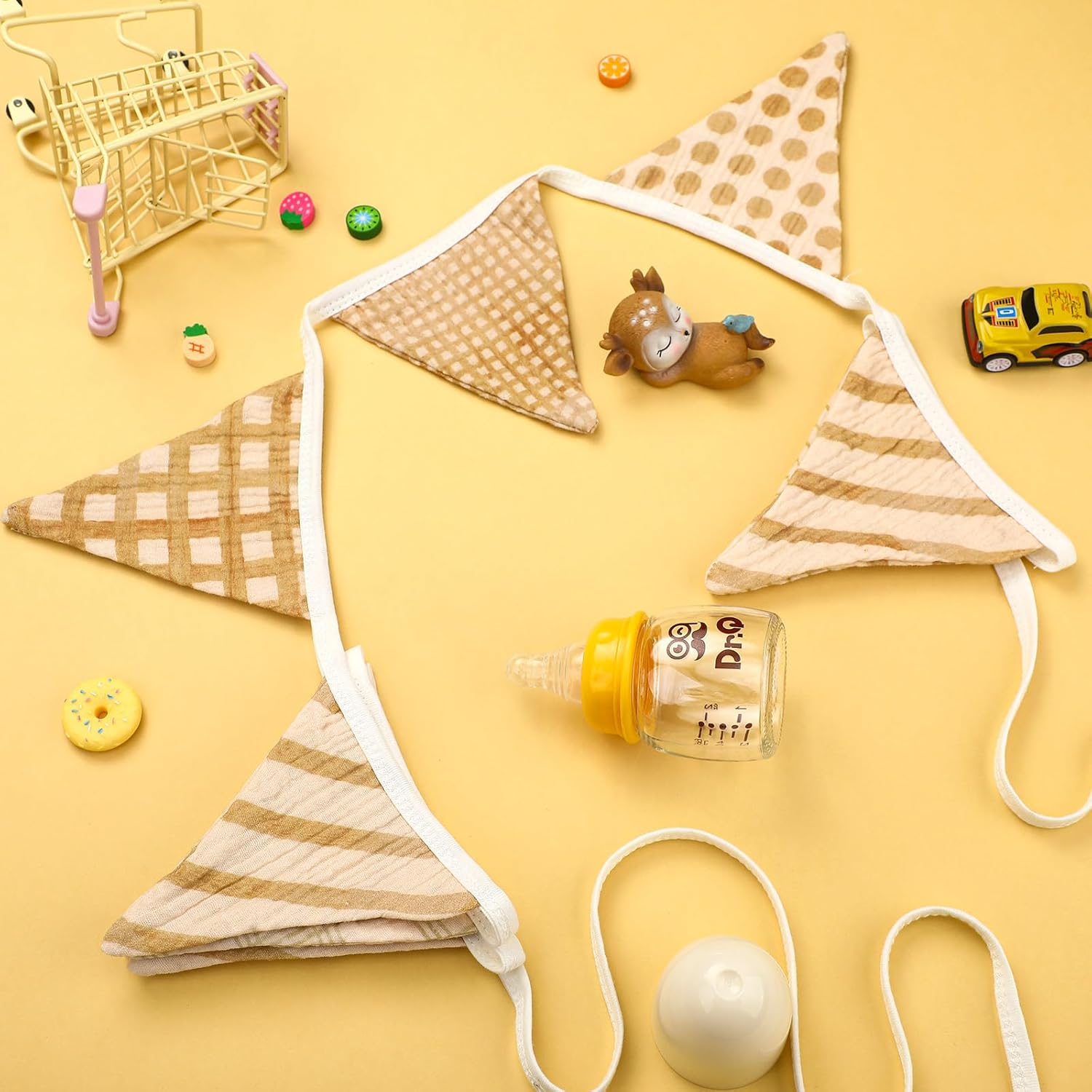 Oudain 17 Ft Pennant Banner, 2 Pcs Triangle Bunting Flag Multicolor Baby Garland Hanging Flag Banner for Wedding Birthday Baby Shower Parties Events Nursery Decor, Each 8.5 Ft in Length (Vivid Color) image number 6