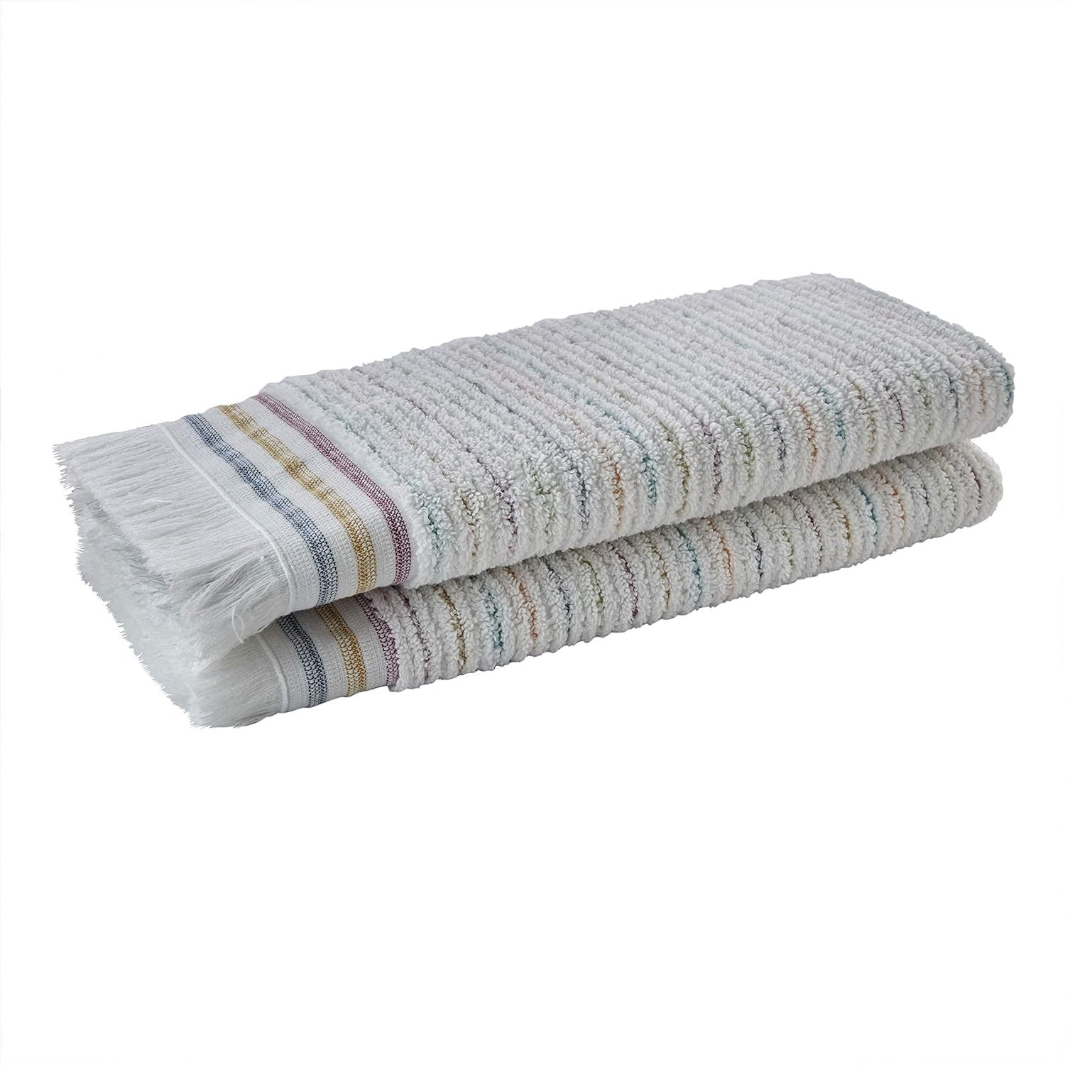 SKL Home by Saturday Knight Ltd. Subtle Stripe Hand Towel (2-Pack), 16X26, Natural image number 5