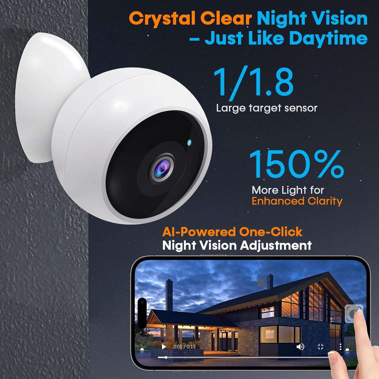 Security Camera Outdoor & Indoor Surveillance Cameras for Wireless Home Security System, Magnetic: Portable 2K Motion Detection Wifi Cordless Battery Powered 2-Way Talk, Colour Night Vision Waterproof image number 1
