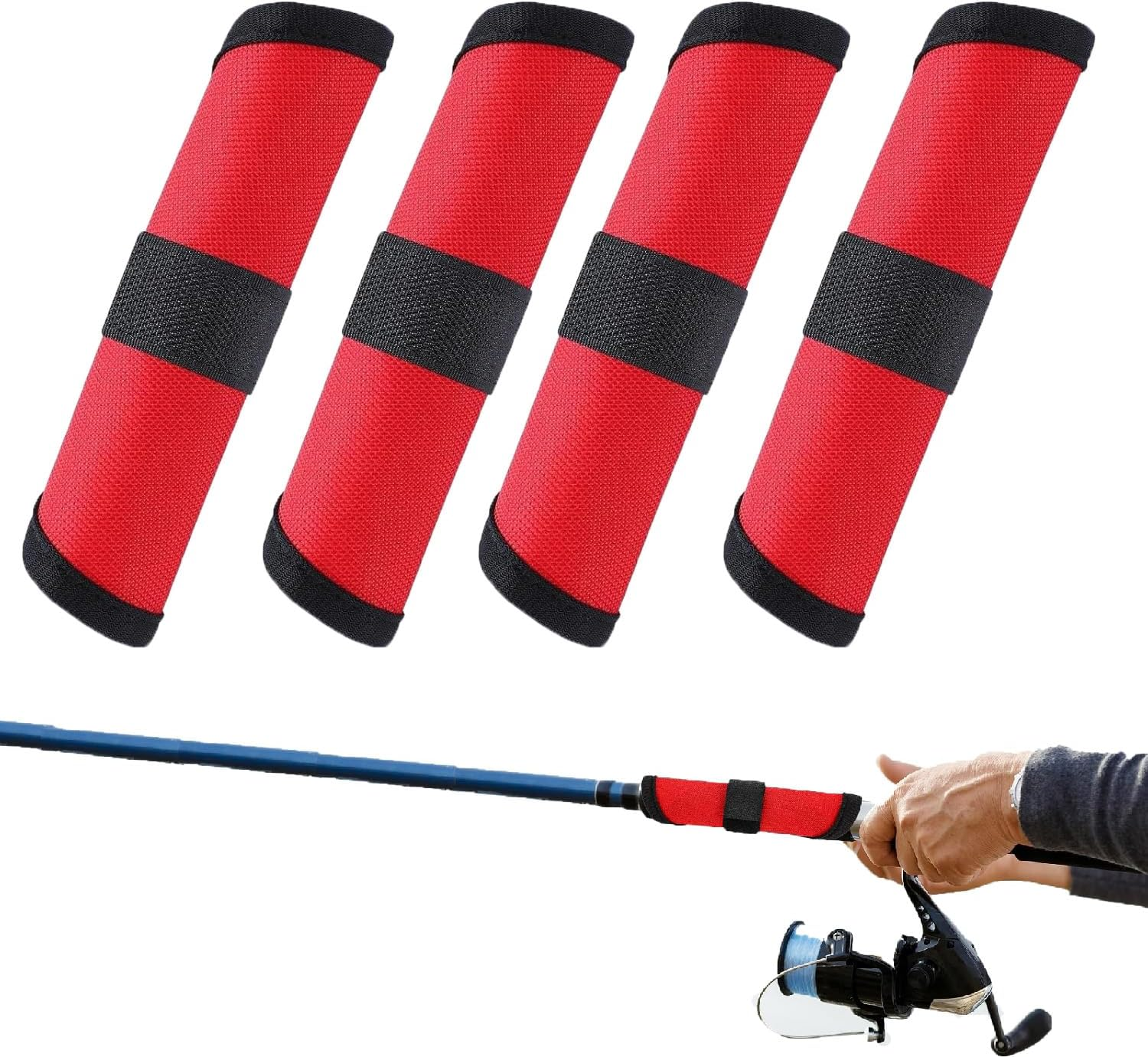 Wzenclave 4Pcs Fishing Lure Covers Set, Durable Lure Gloves & Bait Covers, Easily See Lure Hook Covers Lure Guard, for Rod Protection, Waterproof Lure Wrap & Shield for Fishing Accessories