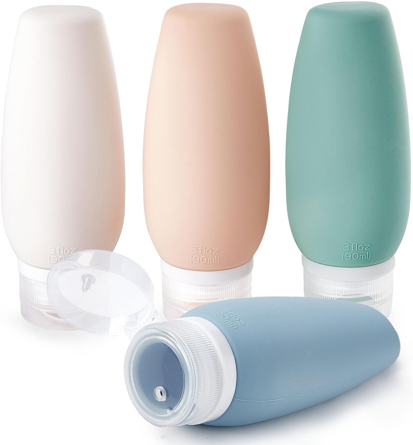 4 Pack 90Ml Silicone Travel Bottles Set for Toiletries, TSA Approved Travel Toiletries Bottles Travel Size Containers Leak-Proof Travel Size Bottles for Shampoo Body Lotion, Travel Essentials image number 5