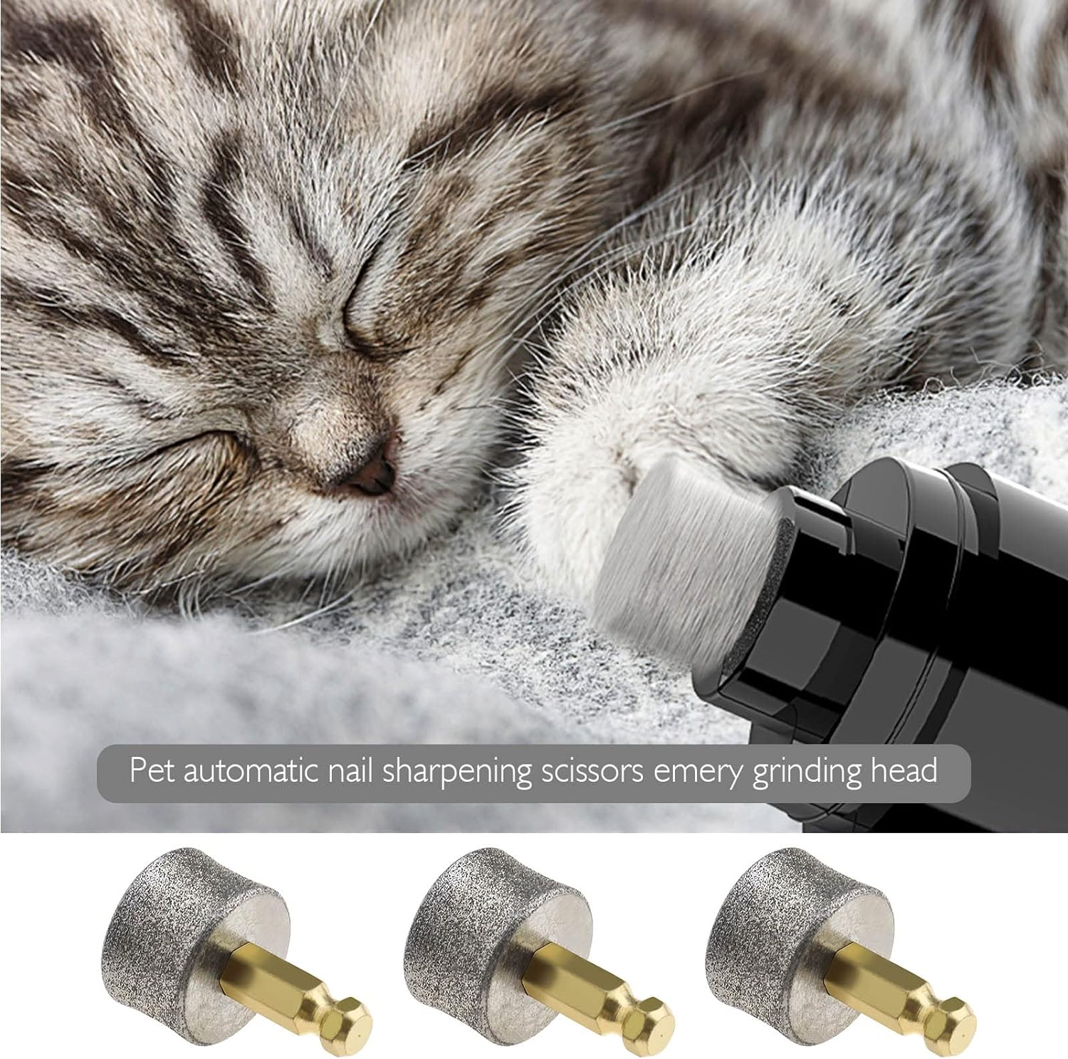 Ecsing 10PCS Dog Nail Grinder Head Replacement Pet Nail Grinder Tips Emery Grinding Head for Most Pet Electric Claw Nail Grooming Tools image number 1