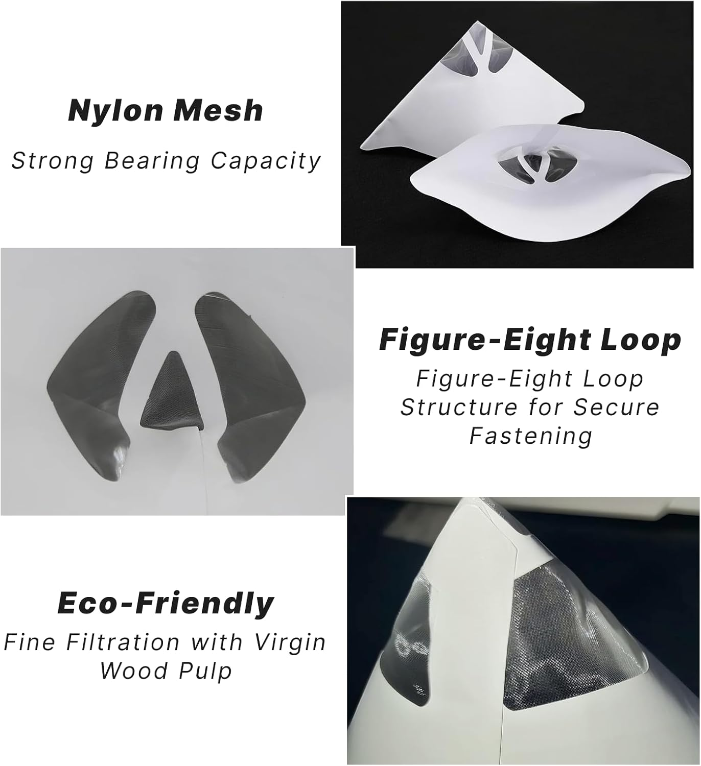 100 Disposable Paint Filters, Made of Fine Nylon Mesh, with Fine and Uniform Mesh, Not Easy to Deform, High-Quality Paper Filter Core, Suitable for Cars, Spray Guns, Arts and Crafts, White