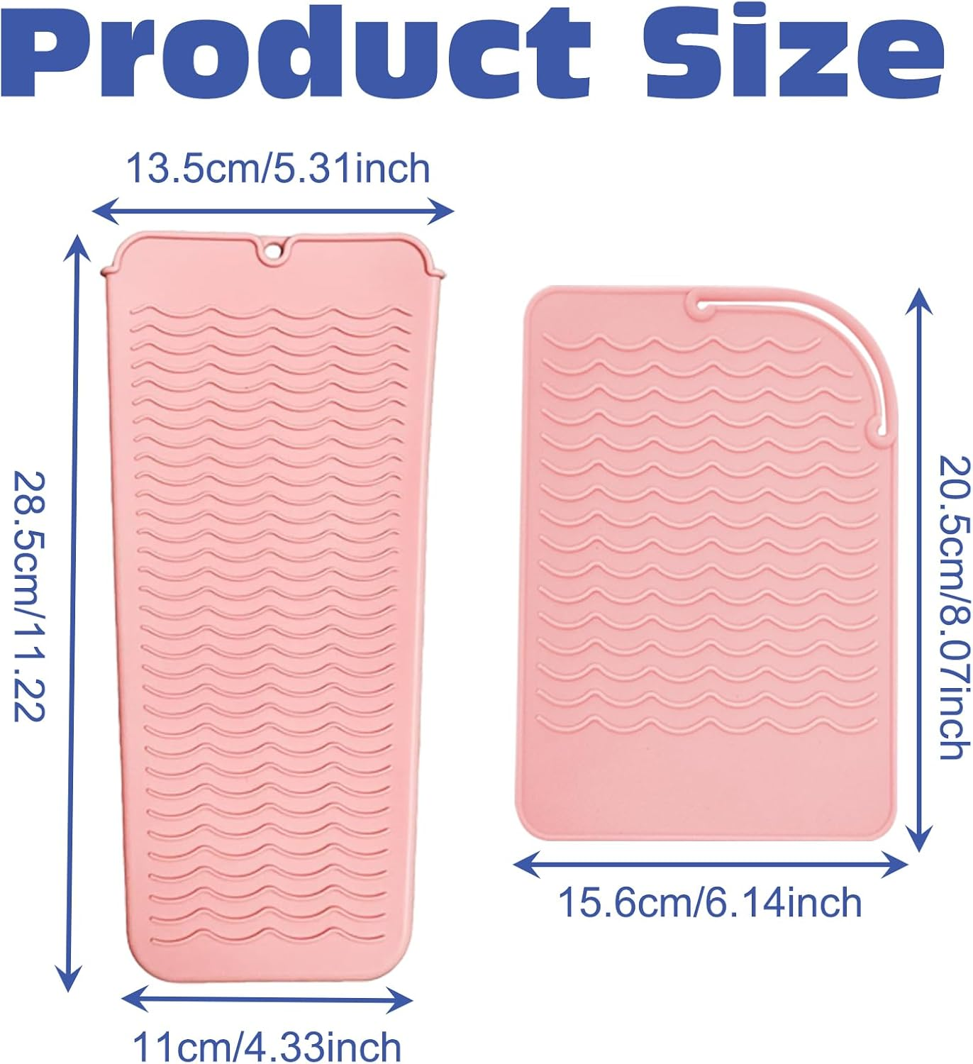 KASESSS Pack of 2 Silicone Mats for Hair Straighteners Curling Irons 2 Sizes Heat Resistant Mat Soft for Straighteners Travel Mat Portable Heat Resistant Mat Bag for Hair Styling Tools image number 4