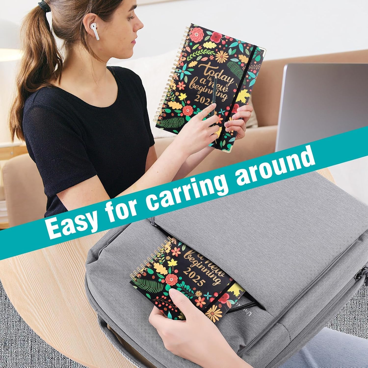 2025 Planner,2025 Weekly and Monthly Planner January to December A5（6.5"X 8.5"）Academic Planner 12 Month Work Planner with Tabs,Hardcover Thick Paper,Twin-Wire Binding