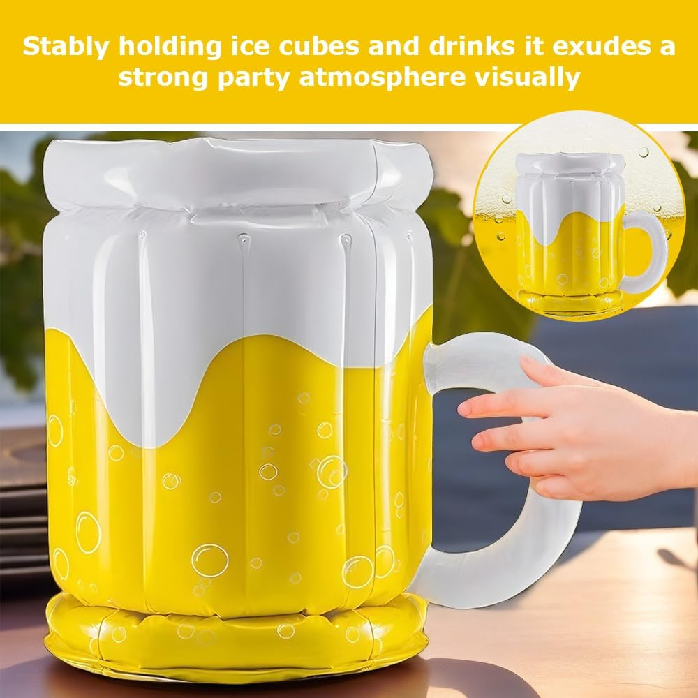 2Pcs Inflated Beer Cooler, Inflatable Ice Bucket,Cold Drink Container,Portable Drinks Chiller, Collapsible Thermos Barrel, Ice Refrigeration Box,For Camping, Party, Travel image number 1