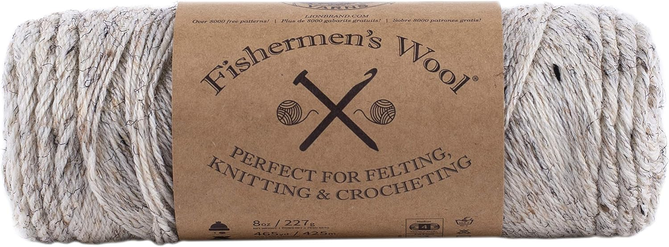 Lion Brand Yarn 150-123E Fishermen'S Wool Yarn, Oatmeal