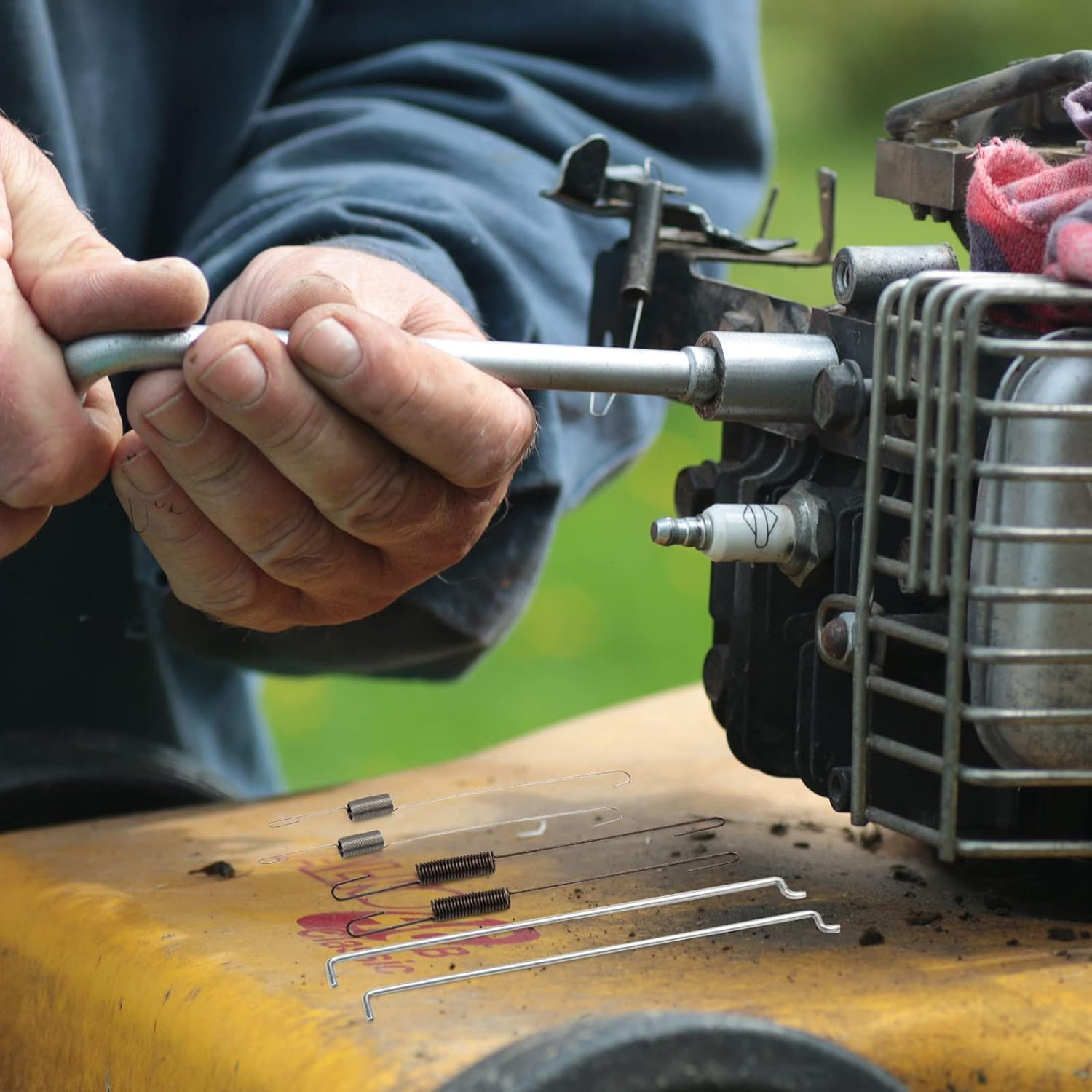 Throttle Return Spring Control Kit, 6Pcs Return Spring Speed Control Governor Link Throttle Governor Link Rod Speed Return Spring Kit,Governor Rod Spring Throttle Return Spring Governor Link 188F 190F image number 6