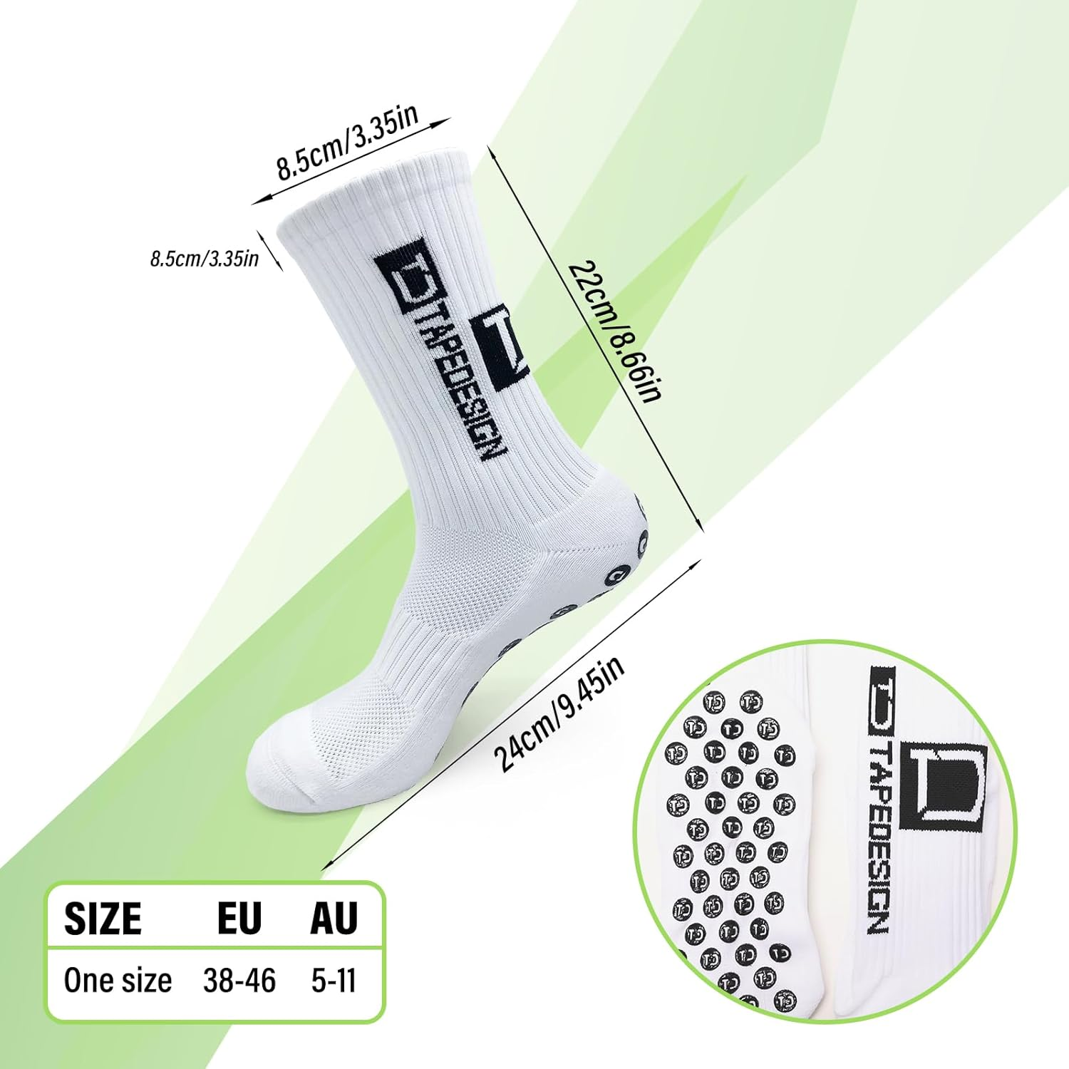 3 Pairs Anti-Slip Football Socks for Soccer Athletes, Soft & Comfortable Silicone Dot Grip Bottom Mesh Breathable Sports Socks for Matches image number 2