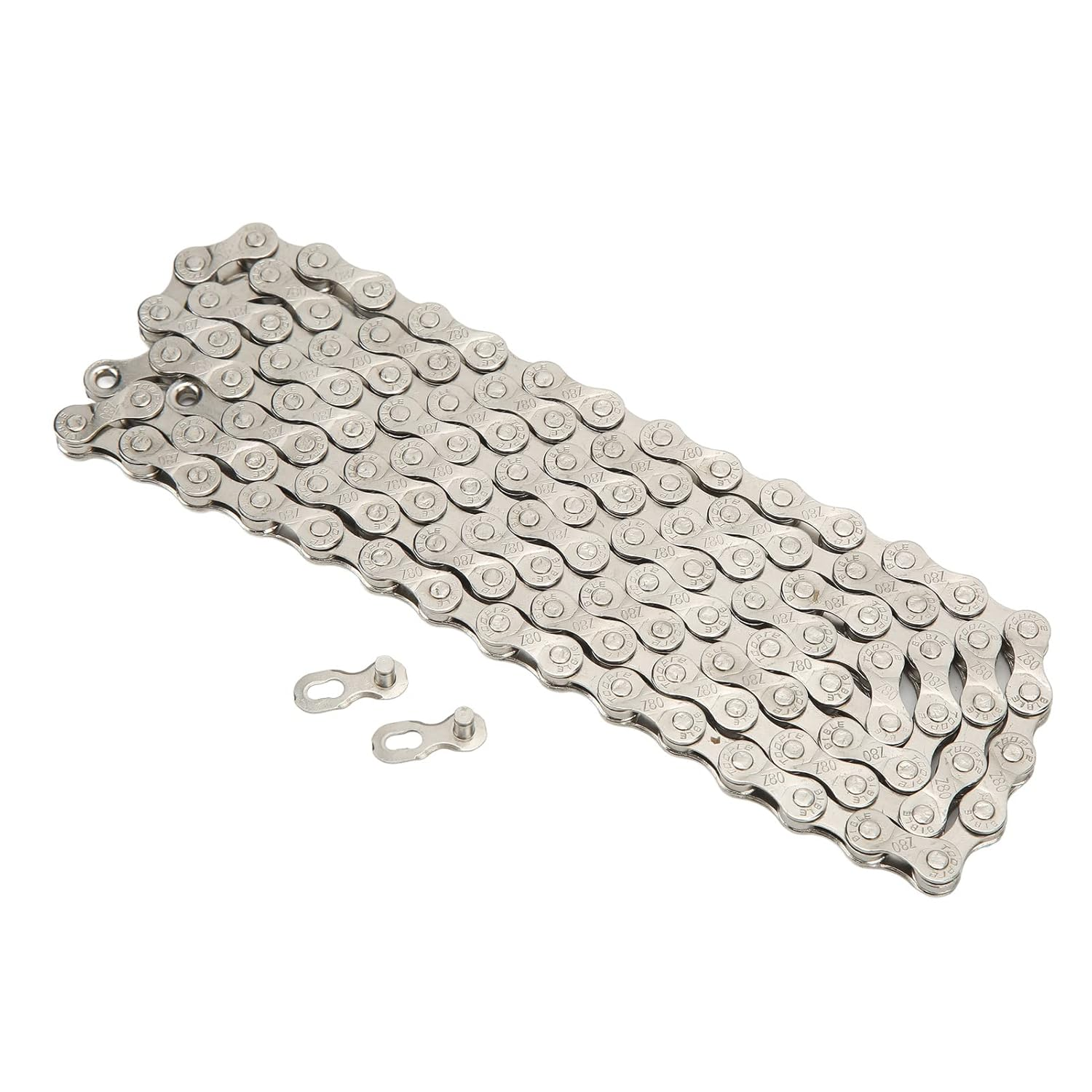 Omabeta 1PCS 8 Speed Bike Chain with Double Bridge Design for 6/7/8/18/21/24 Speed Road Folding Bike,116 Links,6.1Mm 0.24In Shaft Length,Bike Repair Accessory image number 1