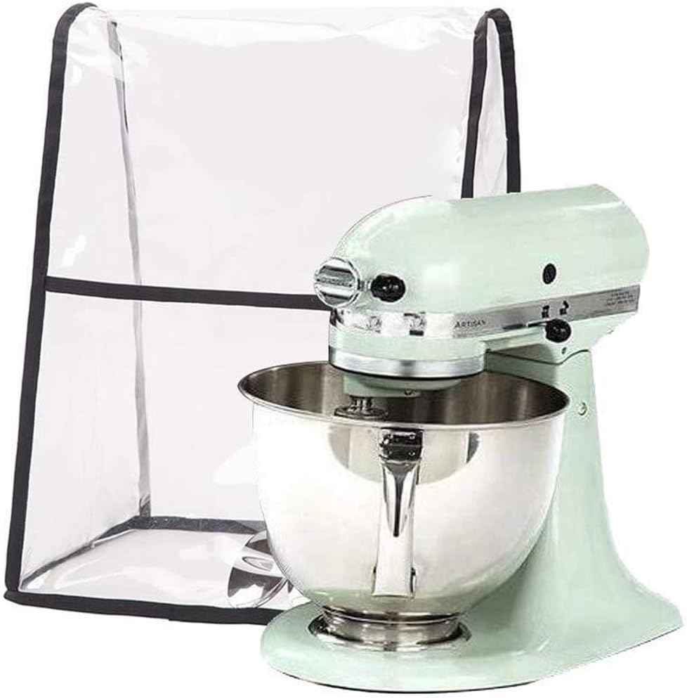 Transparent Cover for Kitchenaid Stand Mixer, Large Size Covers with Organizer Bag Compatible 4.5-6 Quart Kitchenaid Mixer, Fits All Tilt Head & Bowl Lift Models(Clear)