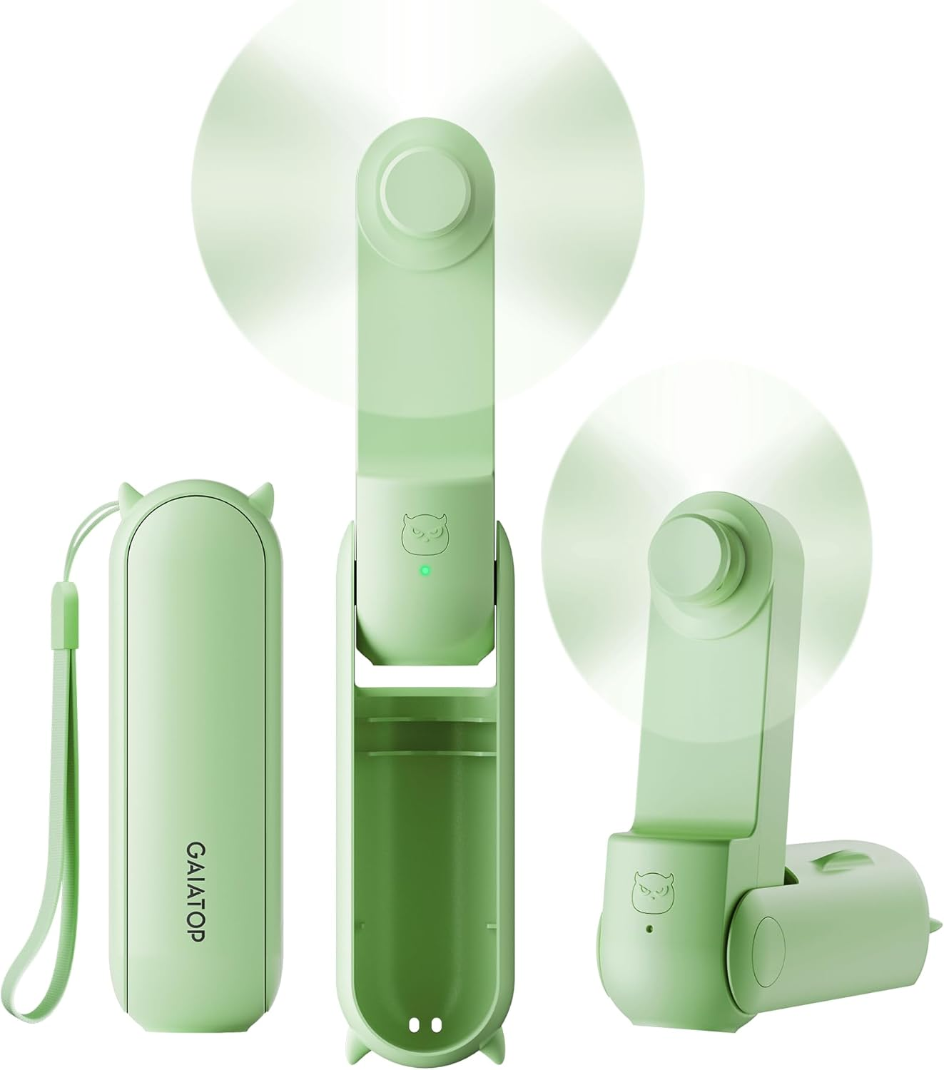 GAIATOP Portable Handheld Fan, 3 in 1 Mini Foldable Travel Fans [17H Max Cooling Time] with Power Bank, Pocket Design USB Rechargeable for Travel Concert Lash Makeup, Summer Gifts for Women Girl, Pink