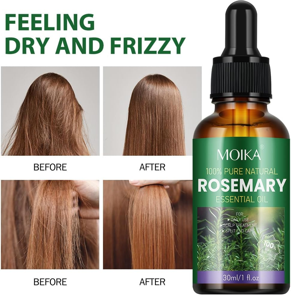 Rosemary Oil, 30Ml - Pure Natural Hair & Scalp Care, Lightweight Formula to Support Stronger Roots, Reduce Breakage & Nourish Lashes - Fast Absorbing for All Hair Types (MOIKA) image number 4