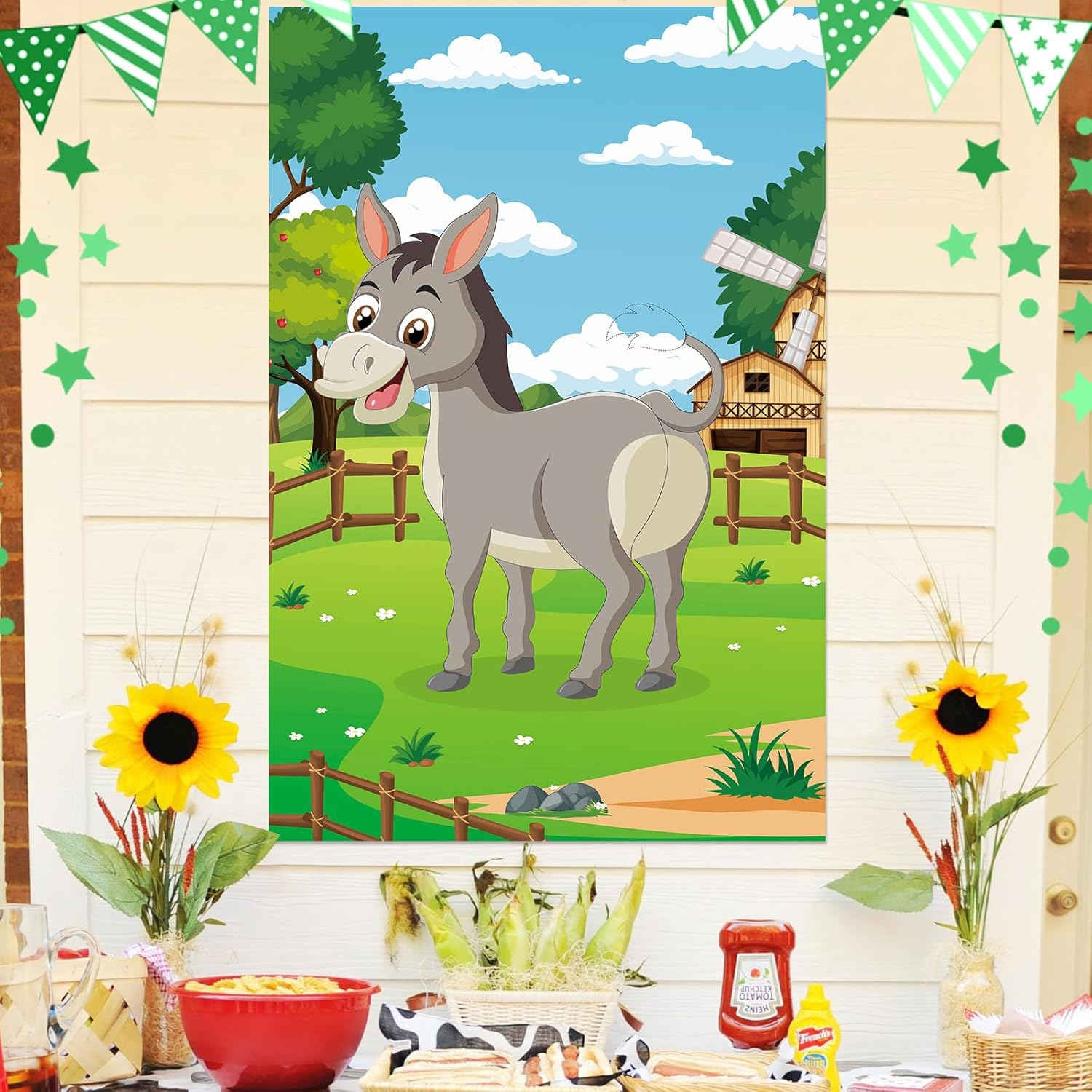 Hxezoc Pin the Tail on the Donkey Party Game with 48 Pcs Tails Large Donkey Games Poster for Kids Birthday Party Carnival Party Supplies image number 5