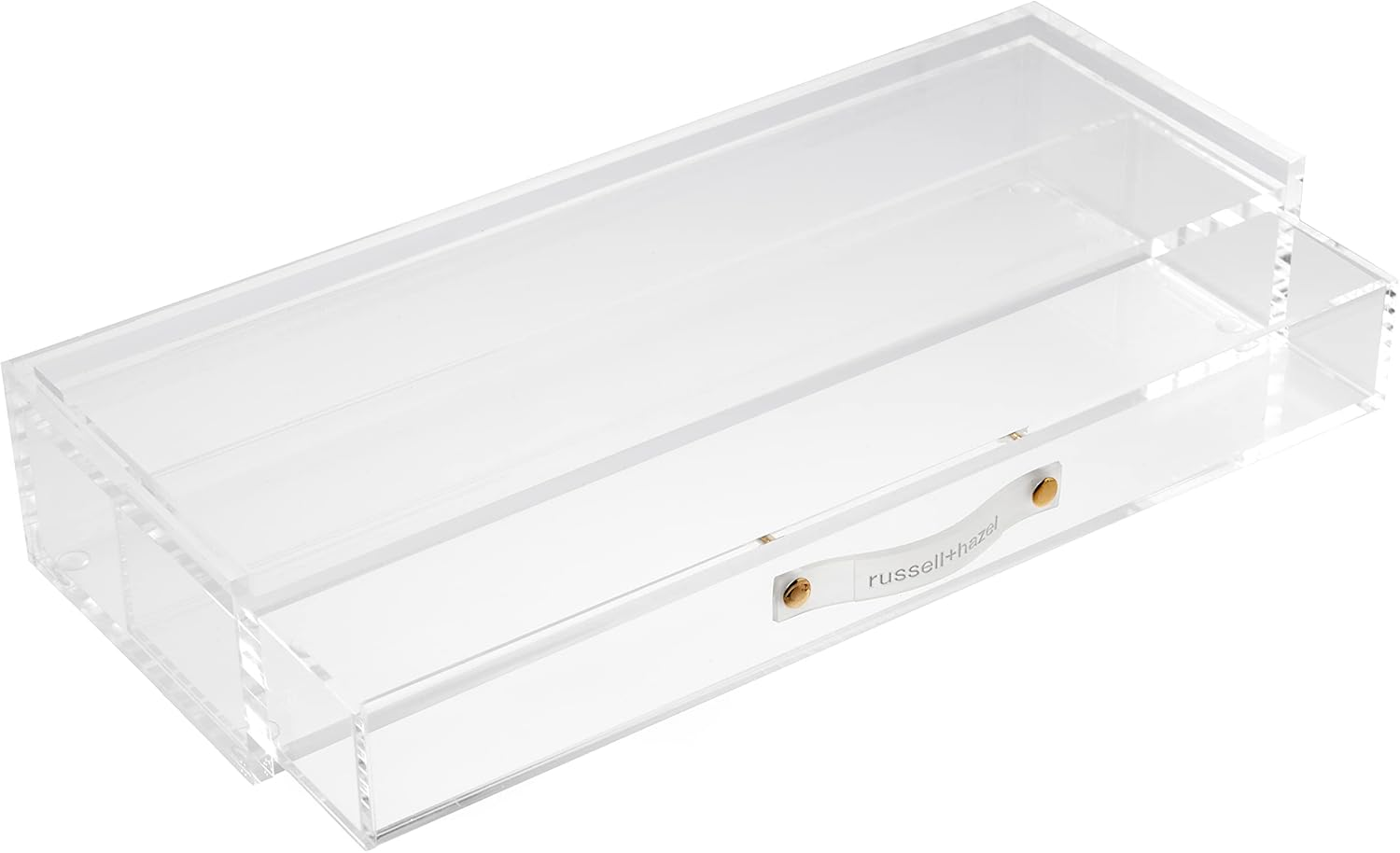 Russell+Hazel Acrylic Drawer Organizer, Office Supplies, Clear, with Handle, 4.5&rdquo; X 12&rdquo; X 2.25&rdquo; image number 2