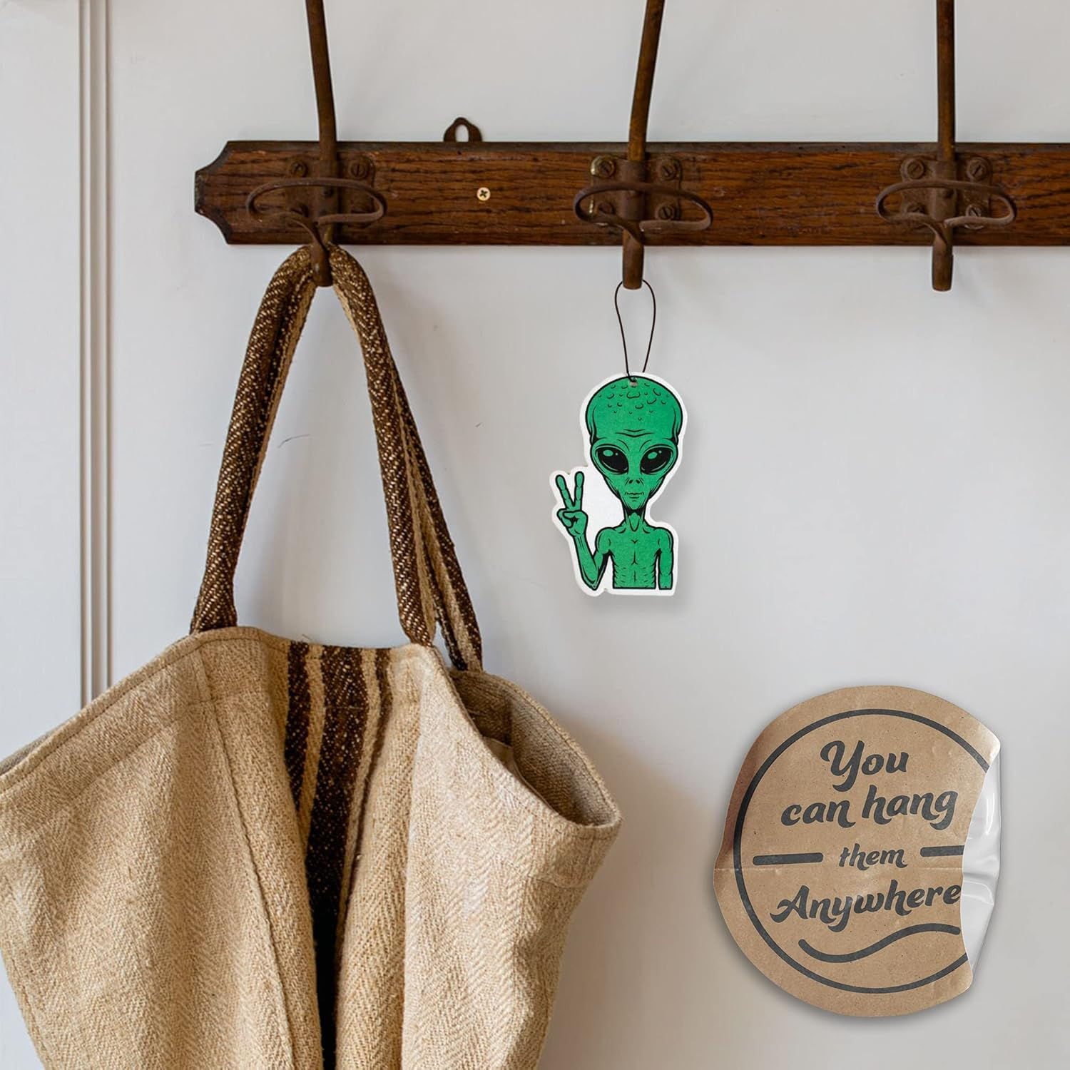 Peace Sign Alien Car Air Freshener 3 Pack Scented with Essential Oils (3) image number 5