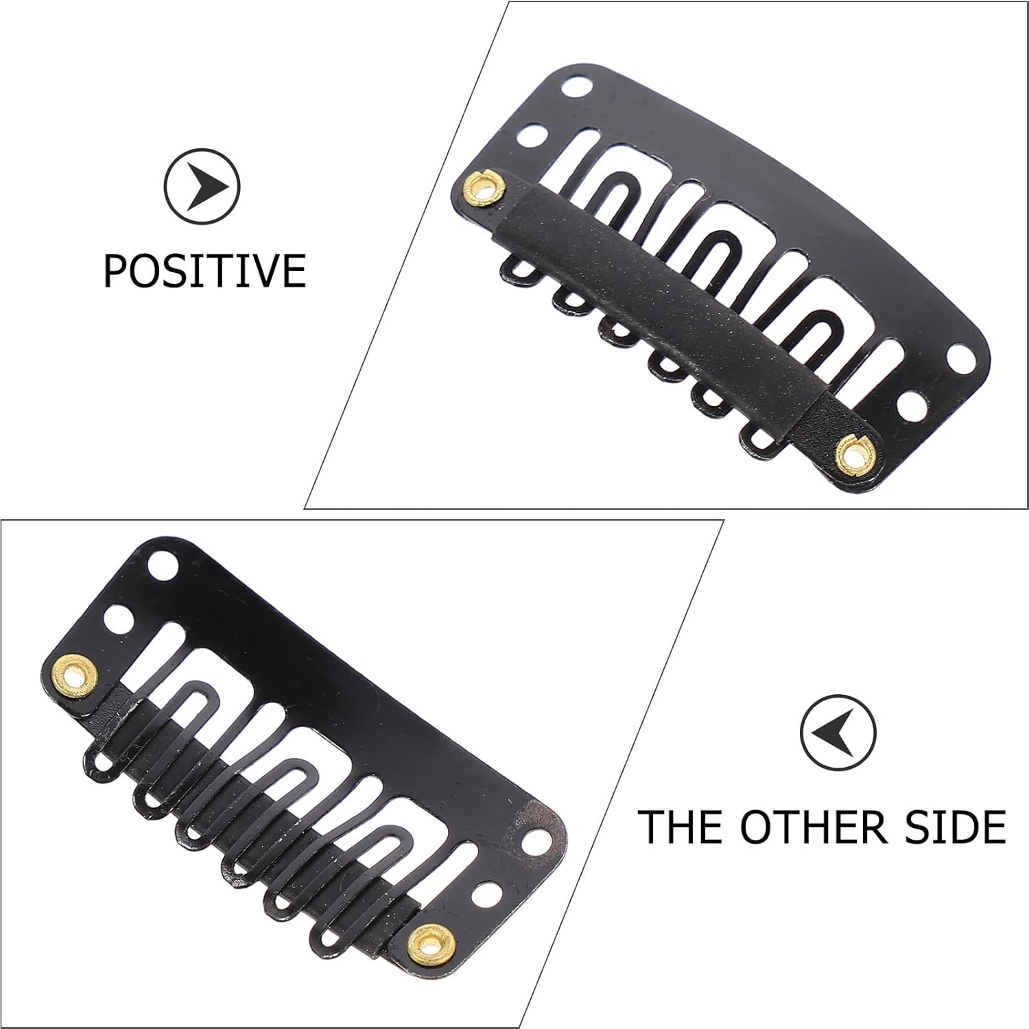 PRETYZOOM 60Pcs Black 3.2Cm Hair Extensions Clip Pin Wig Making Clip Kit for Beret Hat Fixing Sturdy for Hair Styling and Extension Attachment image number 4