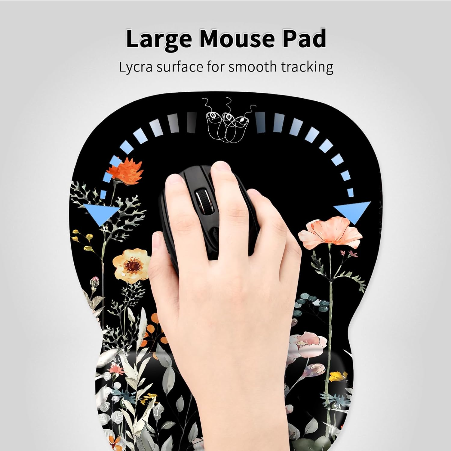 Eoocoo Ergonomic Mouse Pad with Wrist Support, Mousepad with Memory Foam Wrist Rest and Non-Slip Base for Computer, Cafe, Home & Office, 9.64 X 8.26 in Office Desk Accessories image number 6