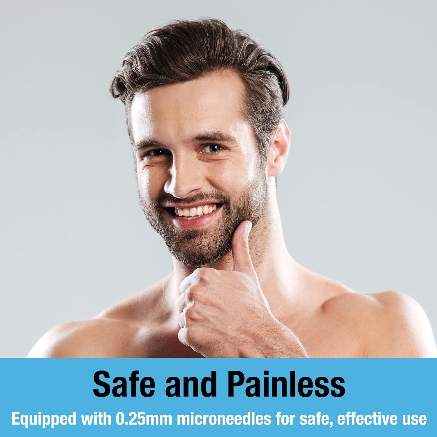 Beard and Hair Ultra Wide Derma Roller (1Pack) by Tilcare - Sterile 1200 Grade a Titanium Microneedles Titanium Derma Roller 0.25Mm image number 4