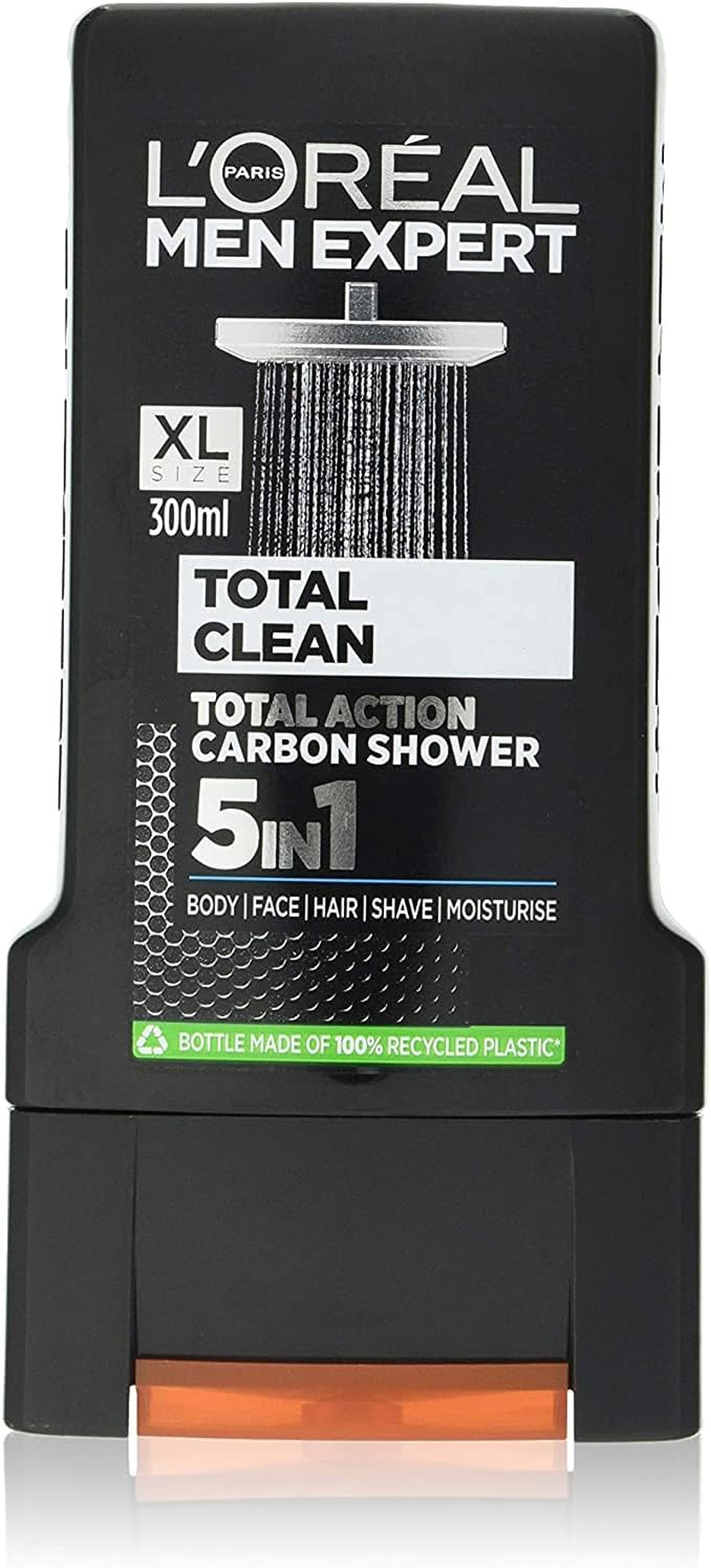 L'Oreal Men Expert Total Clean Shower Gel 300 Ml - Pack of 6 image number 1