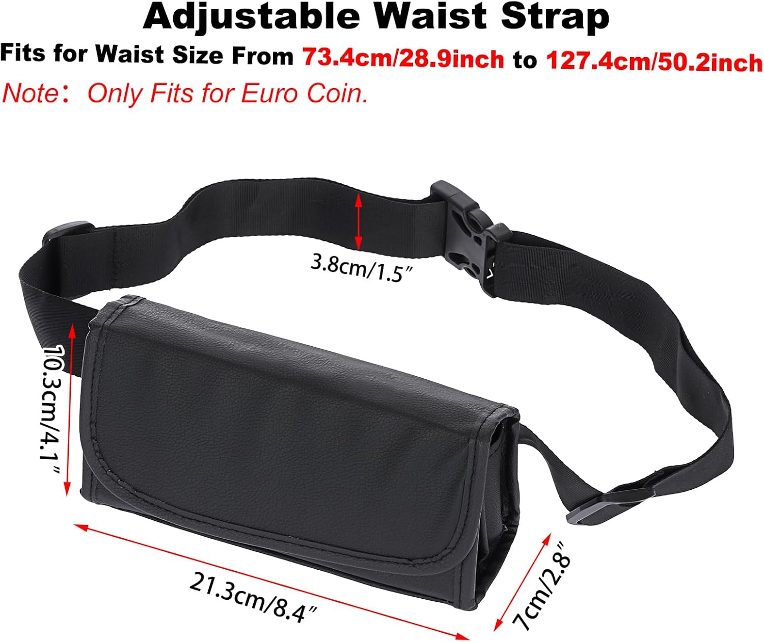 OGA Wallet with Coin Dispenser, Black Waiter'S Bag, Belt Bag with Coin Sorter and Organiser for Waiters, Bus Drivers, Taxi Drivers, Adjustable Belt, 8 Compartments for Coins (21.3 X 7 X 10.3 Cm image number 6