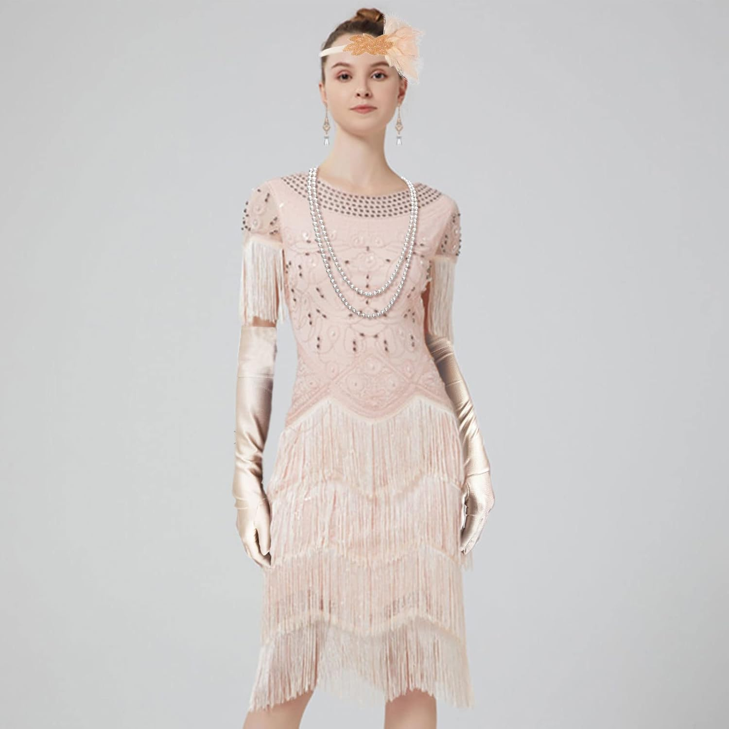 4 Pieces 20S Facny Dress Accessories, Great Gatsby Accessories for Women, 1920S Vintage Flapper Dress Up, Flapper Charleston Accessories, for 20S Party Halloween Masquerade image number 4