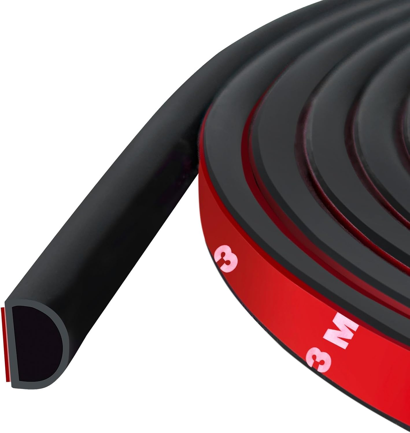 Weather Stripping Door Seal, Self Adhesive Silicone D Shaped Weather Strip, Door Seal Strip for Door Frame/Window Seal, 20Ft, Grey (3/8" W &times; 1/4" T)