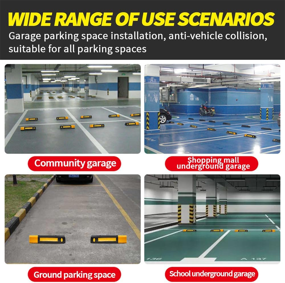 TOMVAES Garage Floor Stops for Vehicles,Truck Curb Tire Wheel Guide Blocks, Car Park Aid Assist Bumpers/Stopper for Driveway Stop for Car Vans Trucks Tire Wheel Guide Block Protect Bumper image number 1